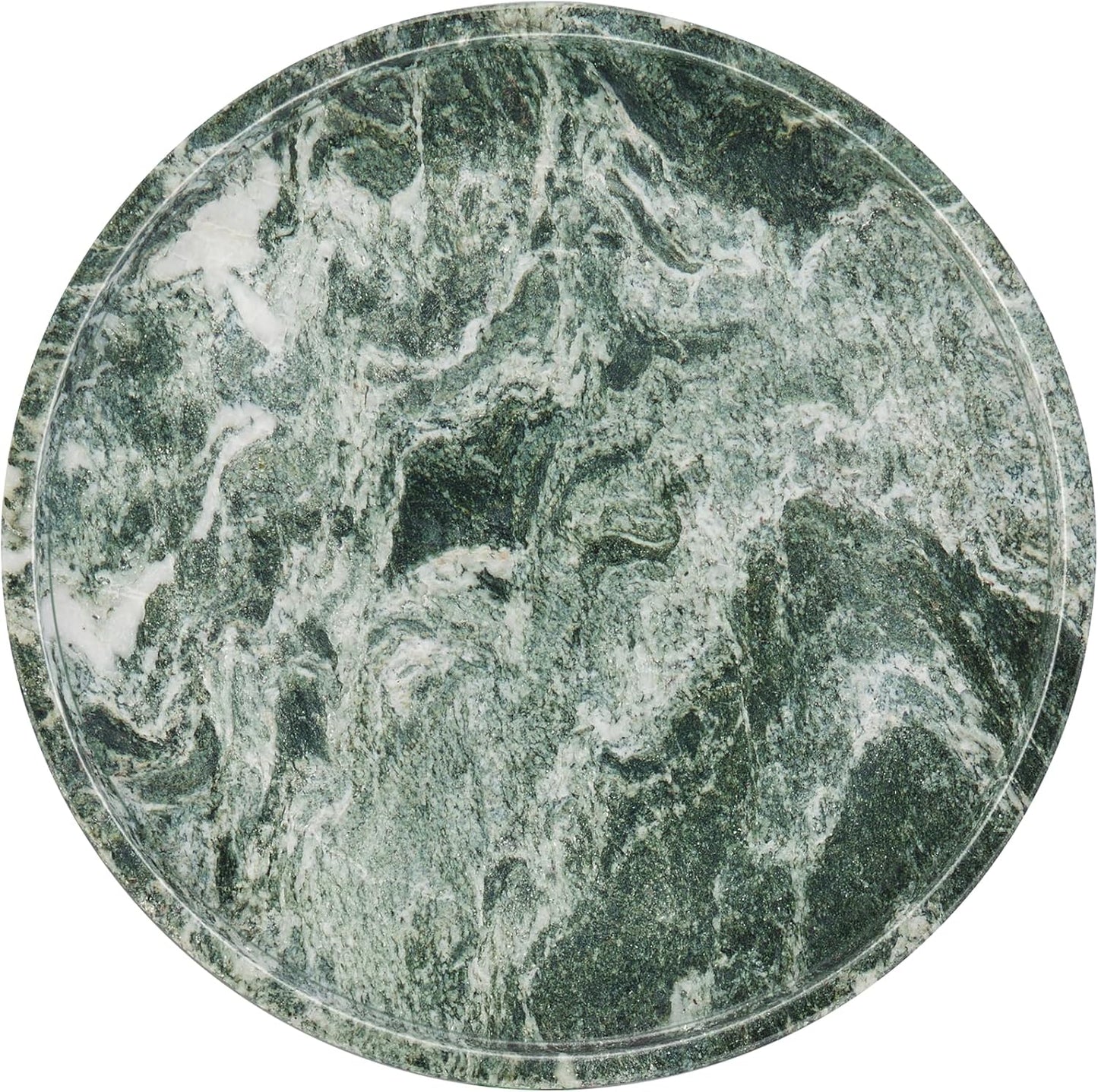Koville Luxury Italian Natural Marble Round Serving Tray, 11.8in