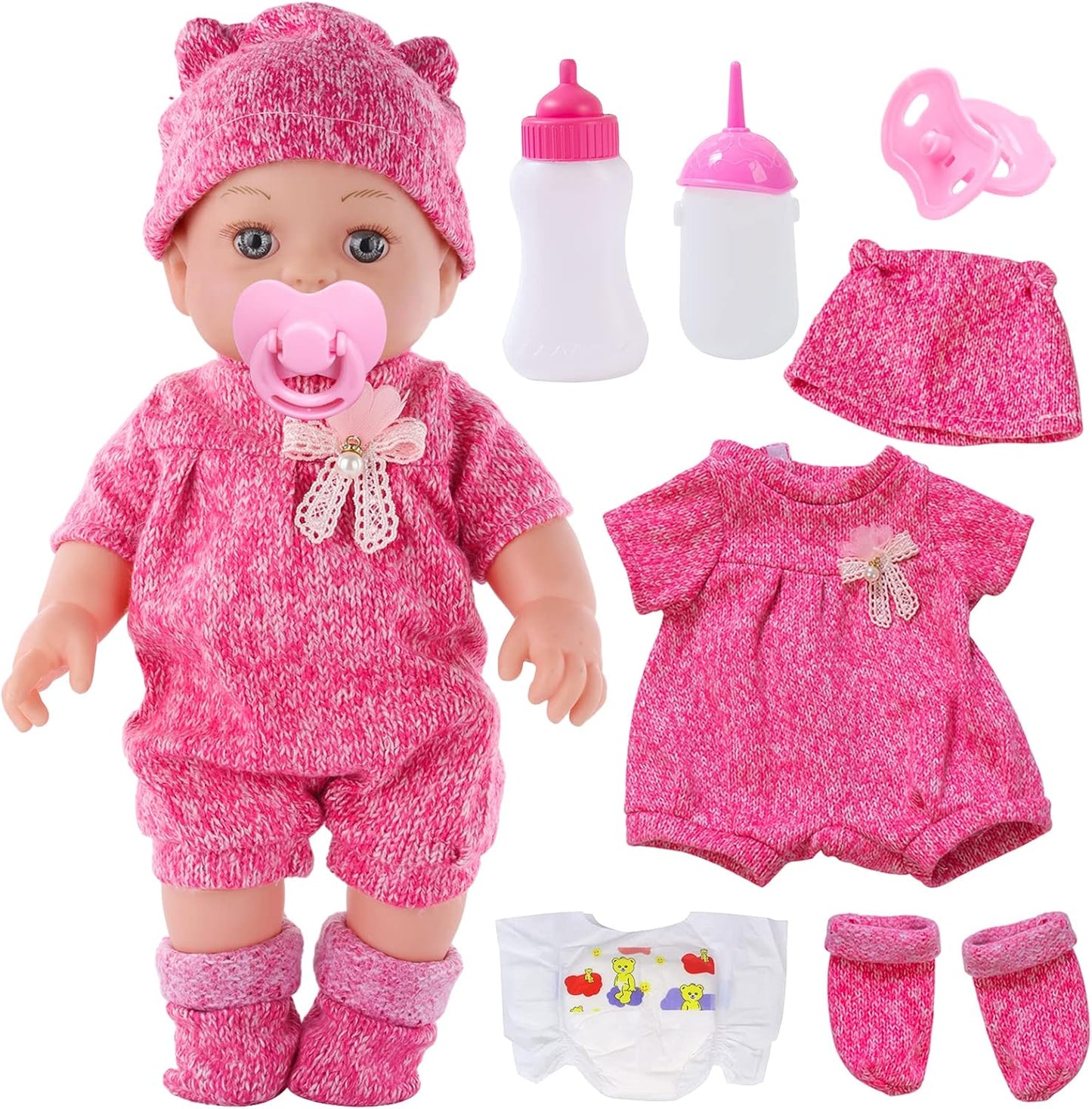 Interactive Baby Doll Set - Feed & Care for Playful Fun!
