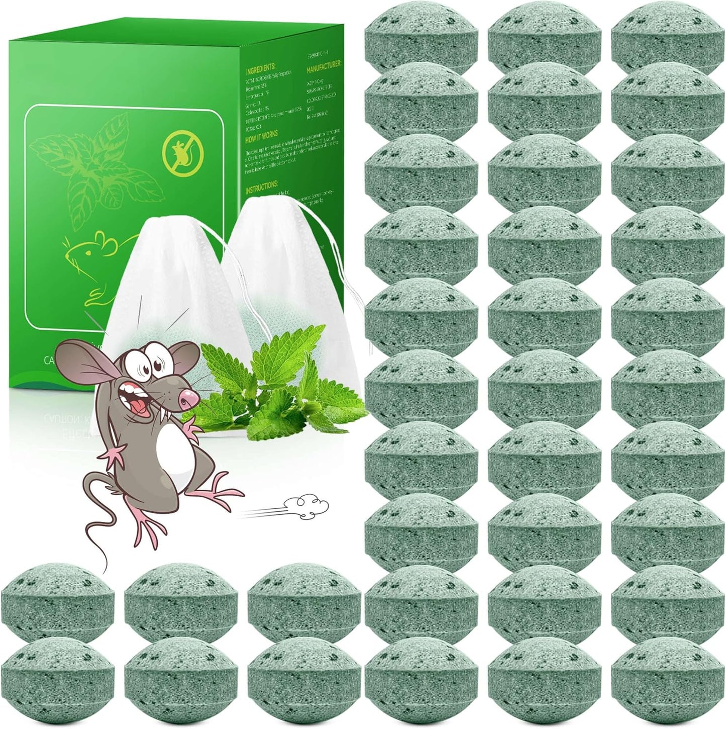 36 Pack High-Strength Peppermint Mouse Repellent - Keeps Rodents Out!