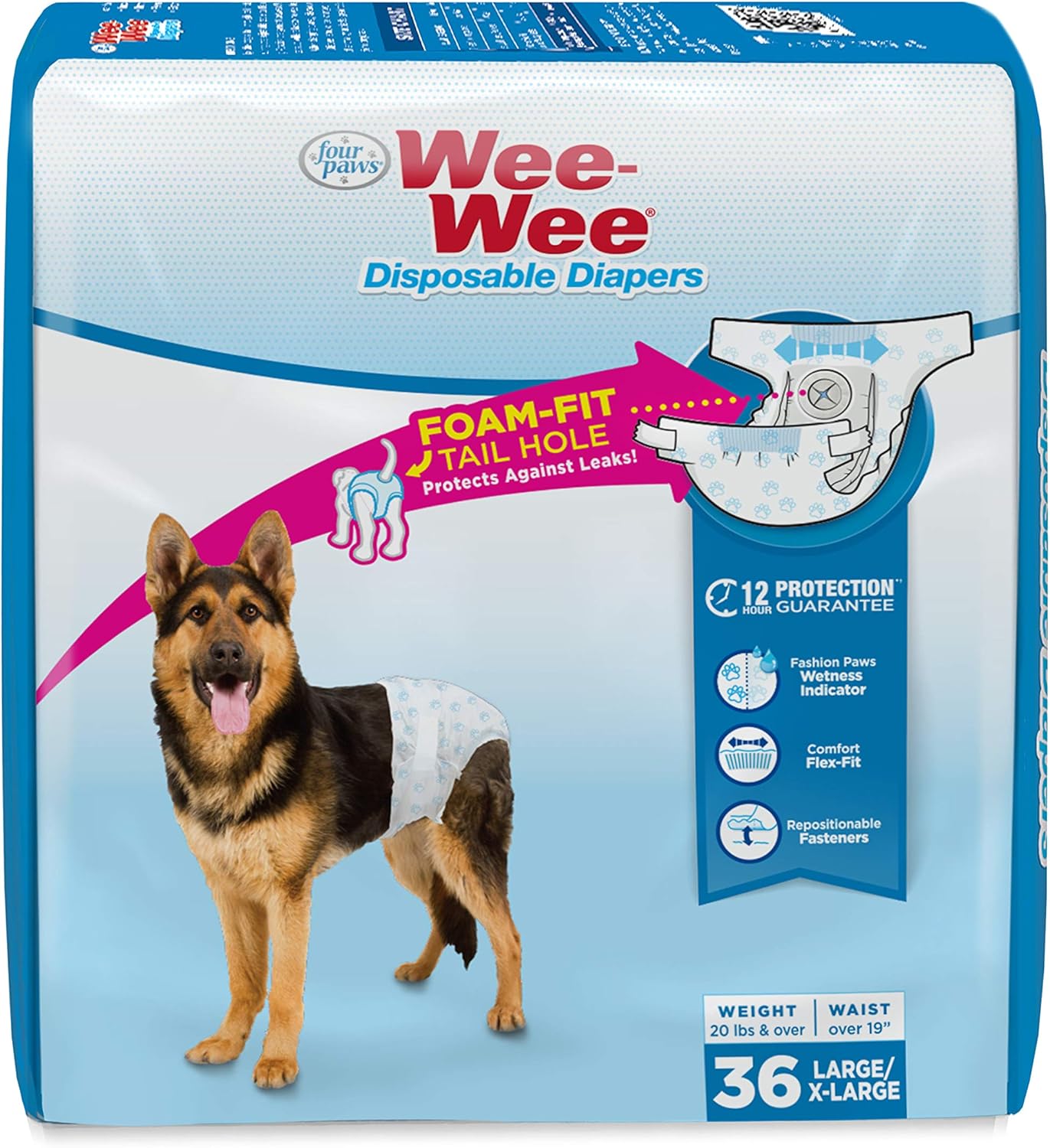 Four Paws Super Absorbent Disposable Dog Potty Training Diapers