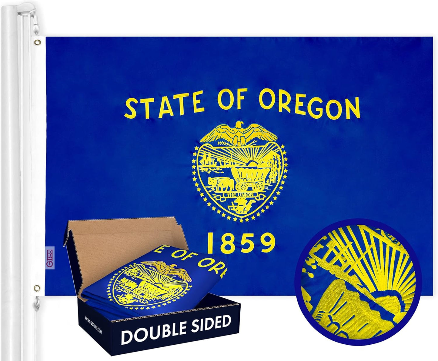 Oregon State Flag 3x5 Ft Double Sided Embroidered Design