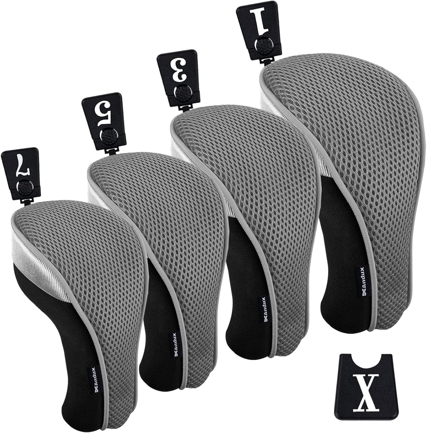 Andux 4pcs Mesh Golf Driver Fairway Wood Club Head Covers
