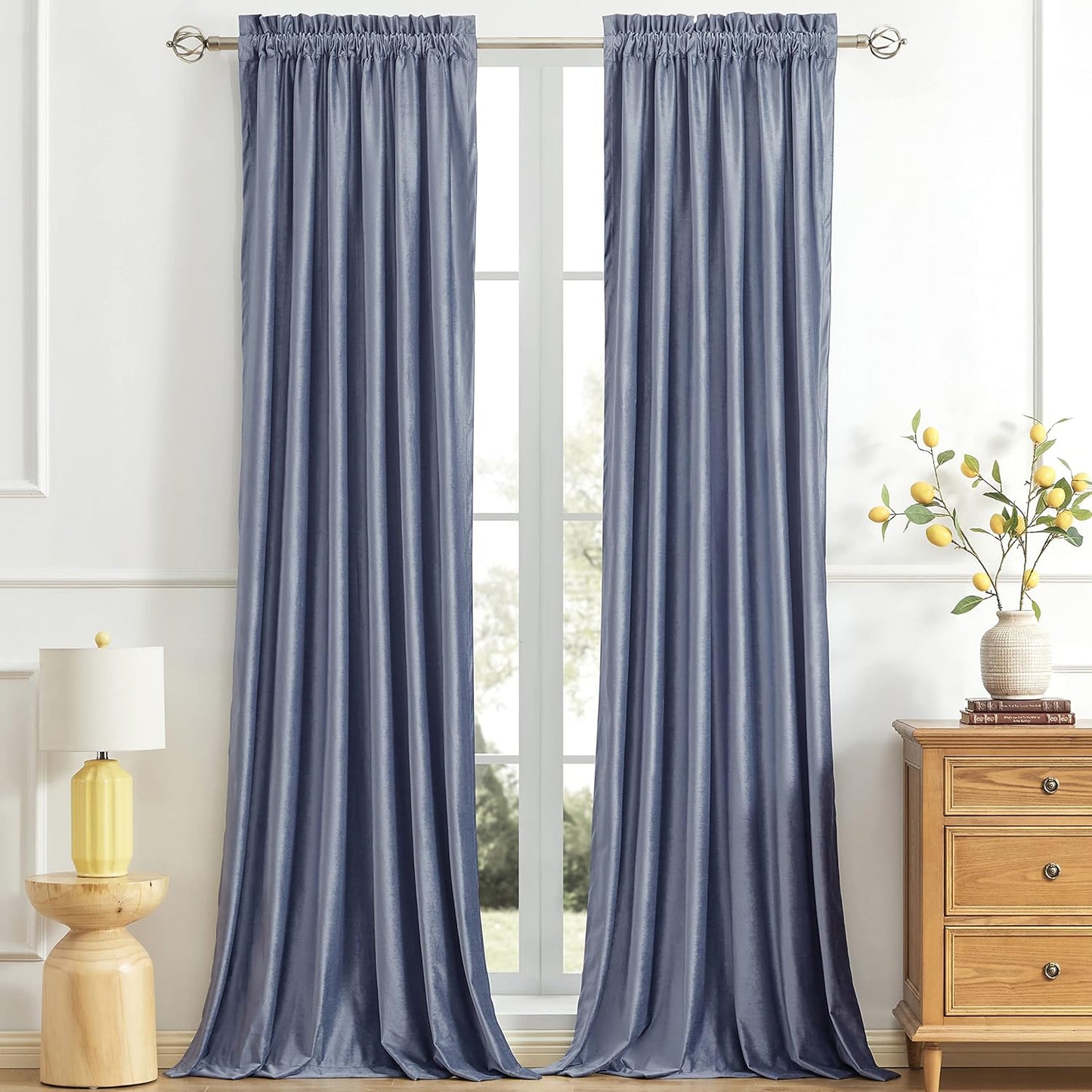 PRIMROSE Velvet Blackout Curtains for Thermal Living Room Decor