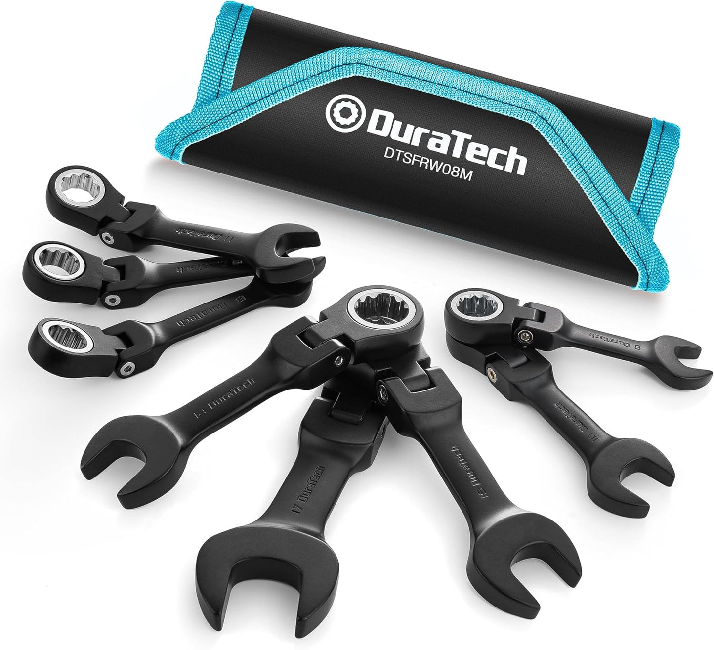 DURATECH Stubby Flex-head Ratcheting Wrench Set for Tight Spaces