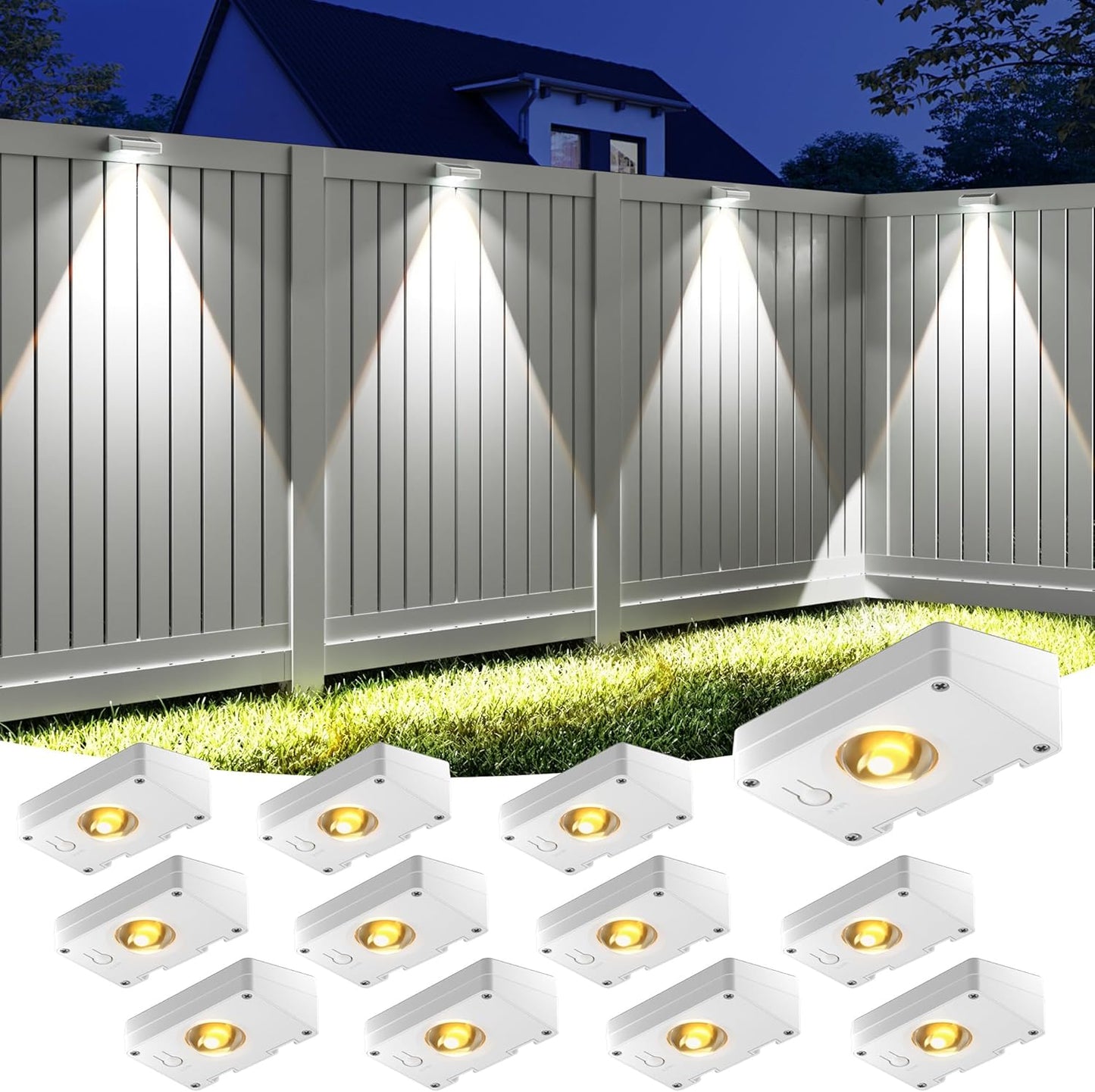 VOLISUN Solar Fence Lights - Waterproof LED for Outdoor Use
