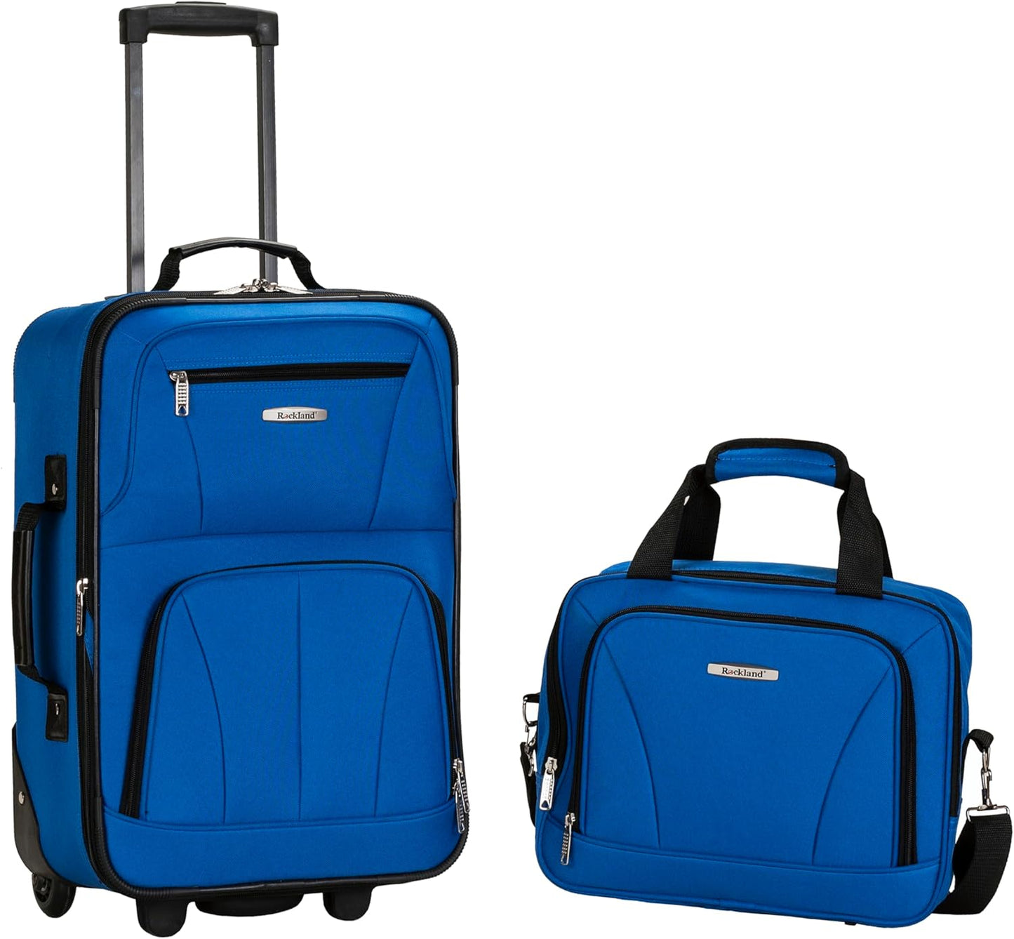 Rockland Fashion Softside Luggage Set - Expandable 2-Piece Blue