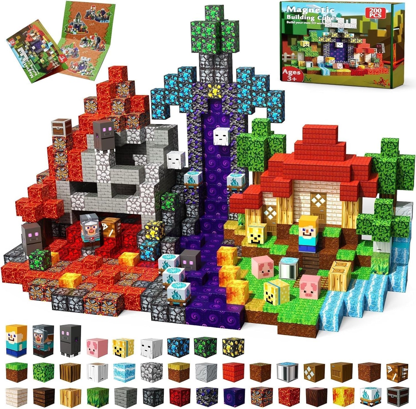 200 PCS 0.8in Magnetic Blocks - Fun Building Toys for Kids