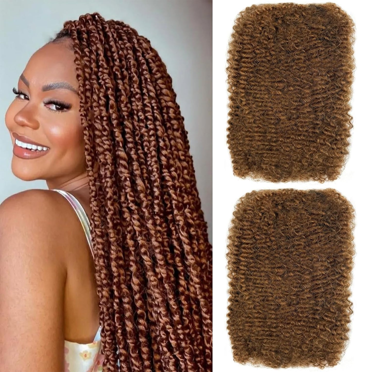 18 inch Afro Kinkys Bulk Human Hair for Stylish Braiding
