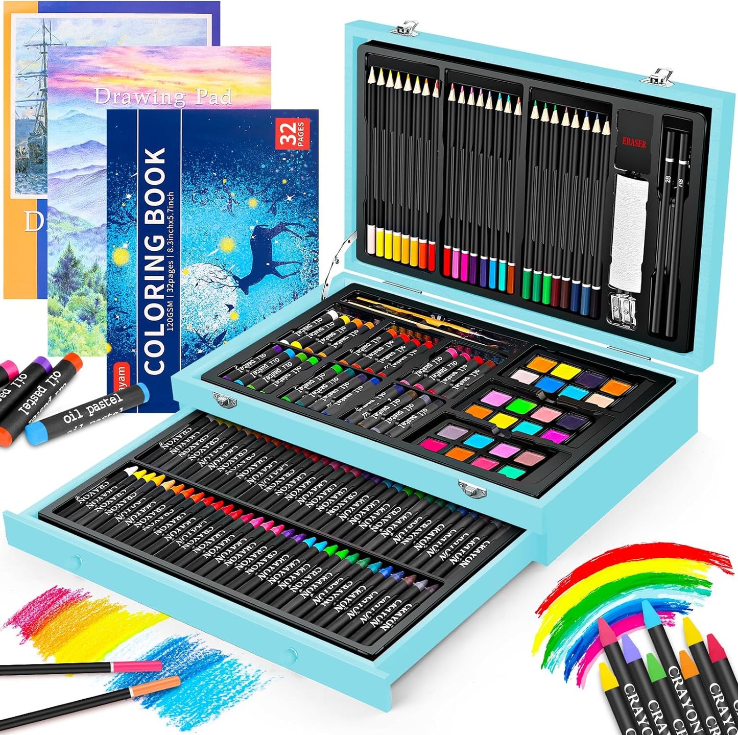 Deluxe 150-Pack Art Set for Kids and Teens - Perfect Gift