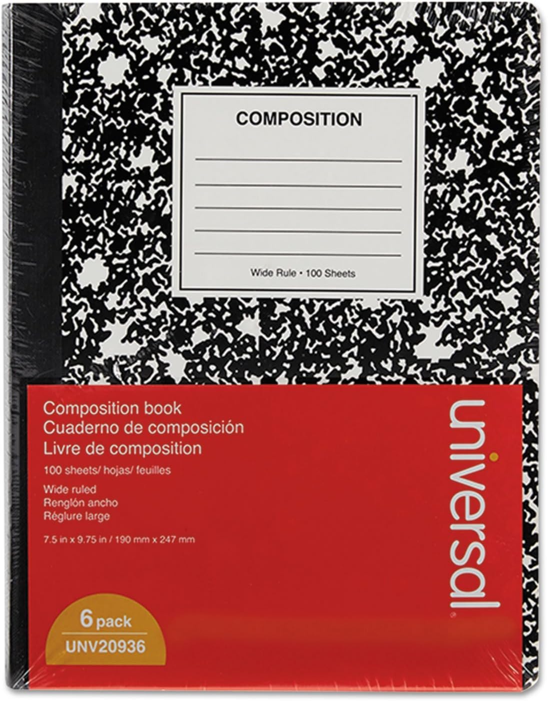 Universal College Rule Composition Book 6 Pack