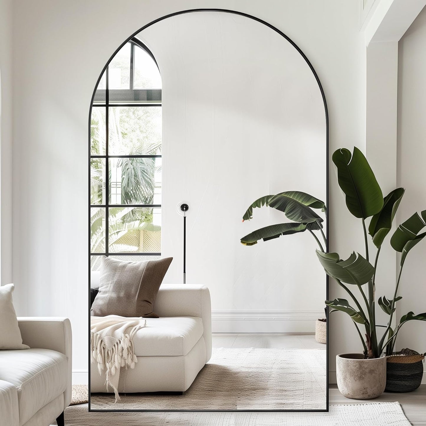Antok Full Length Mirror, 86x46 in Arched Design for Home