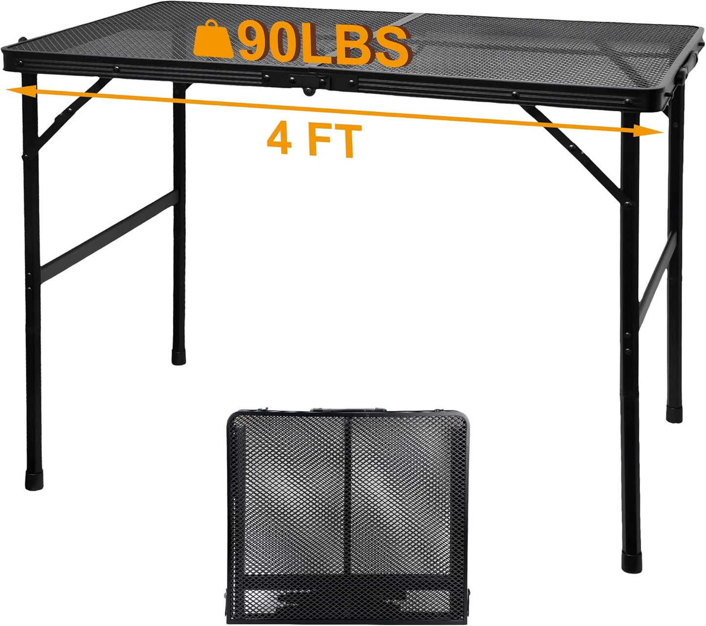 Camping Table with Mesh Desktop for BBQ, RV, and Picnic Use