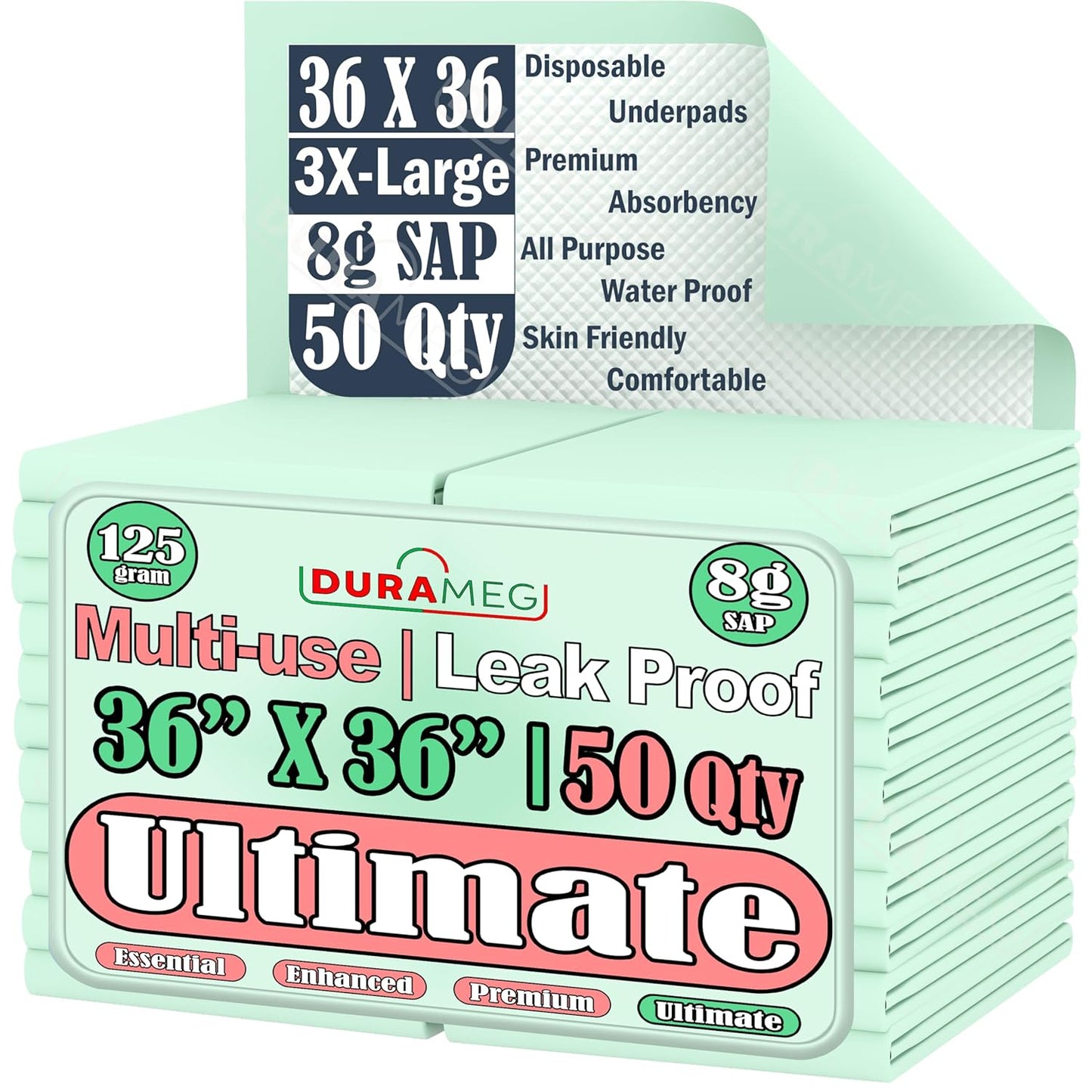 Chucks Disposable Underpads for Incontinence - 50 Count Pack
