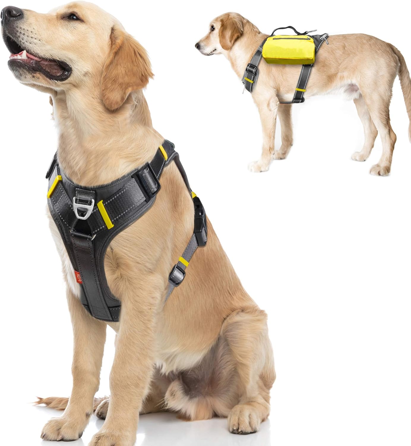 Fida Dog Harness with Saddle Bags for No-Pull Comfort and Safety