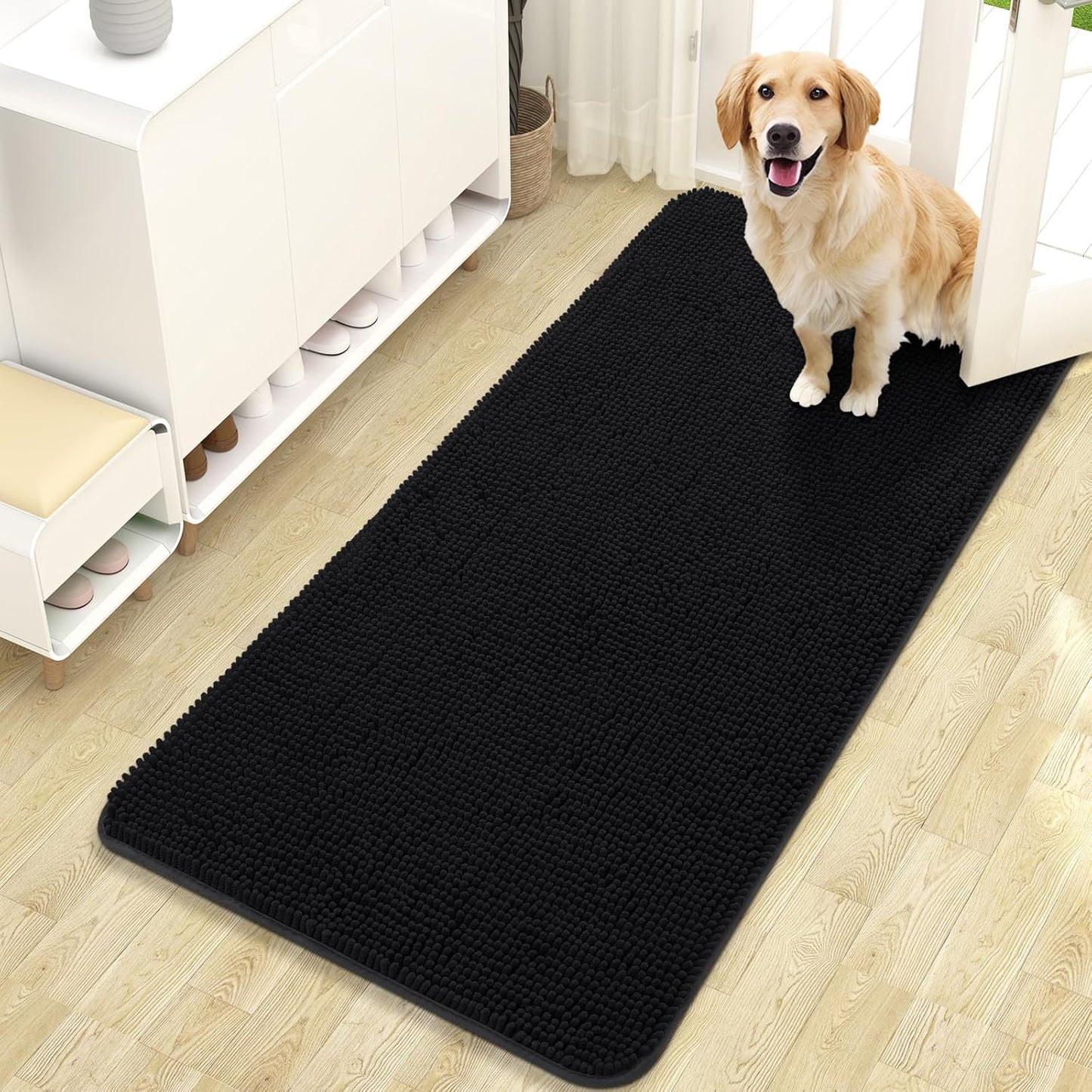 OLANLY Dog Door Mat for Muddy Paws Absorbs Moisture and Dirt