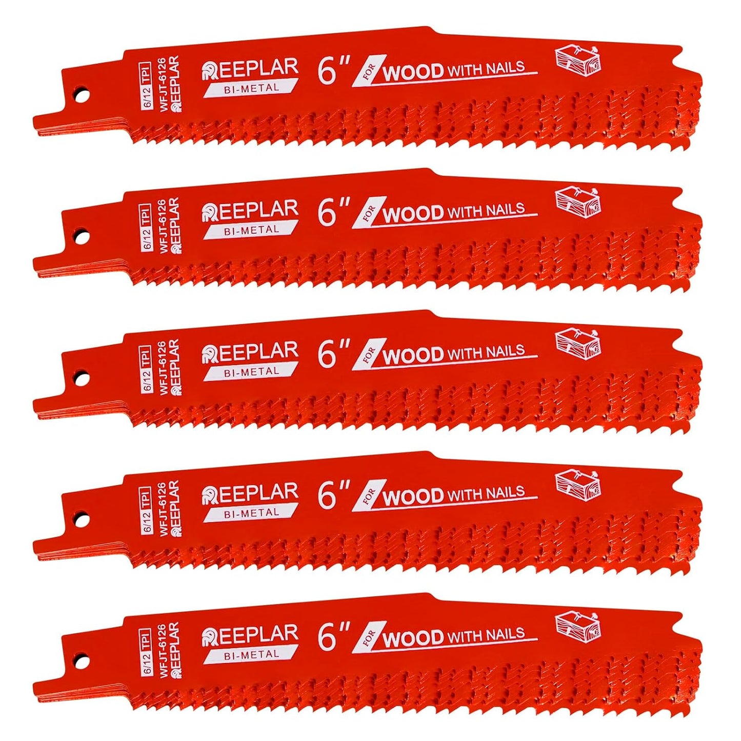 6 Inch Bi-Metal Reciprocating Saw Blades for Nail-Embedded Wood