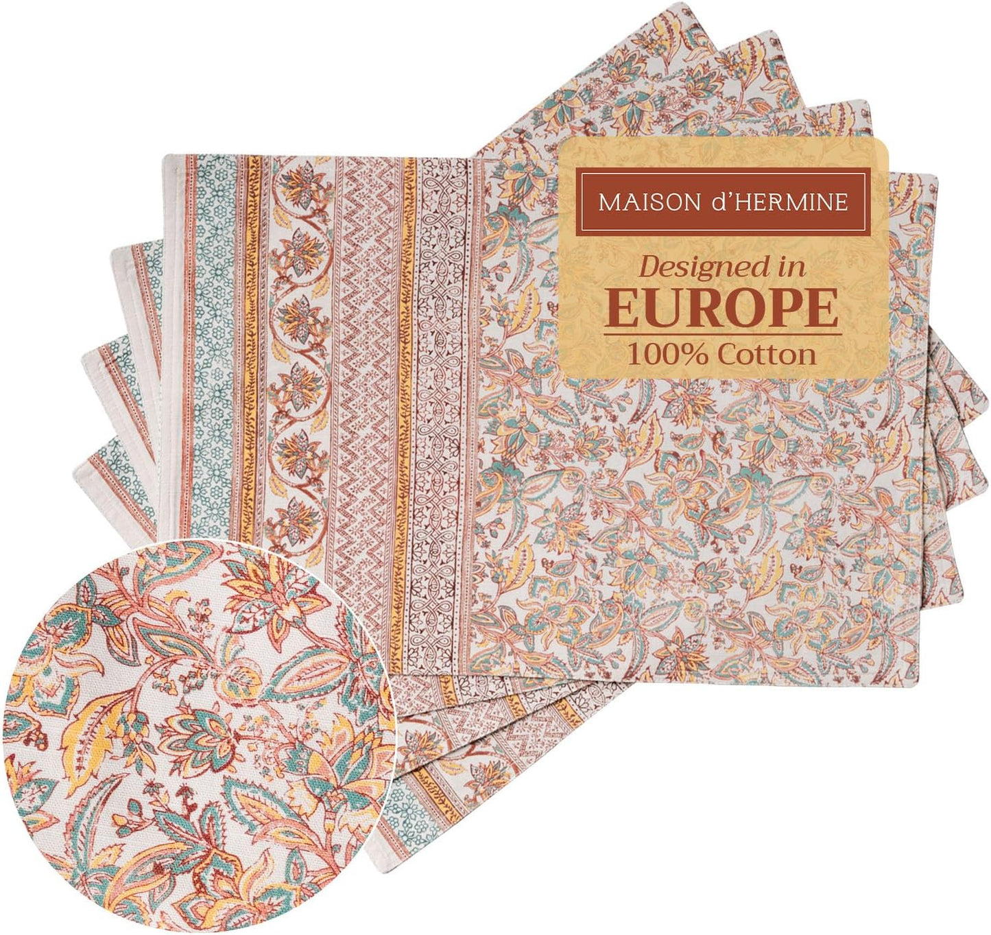 Maison d' Hermine 100% Cotton Placemats Set of 4 for Dining