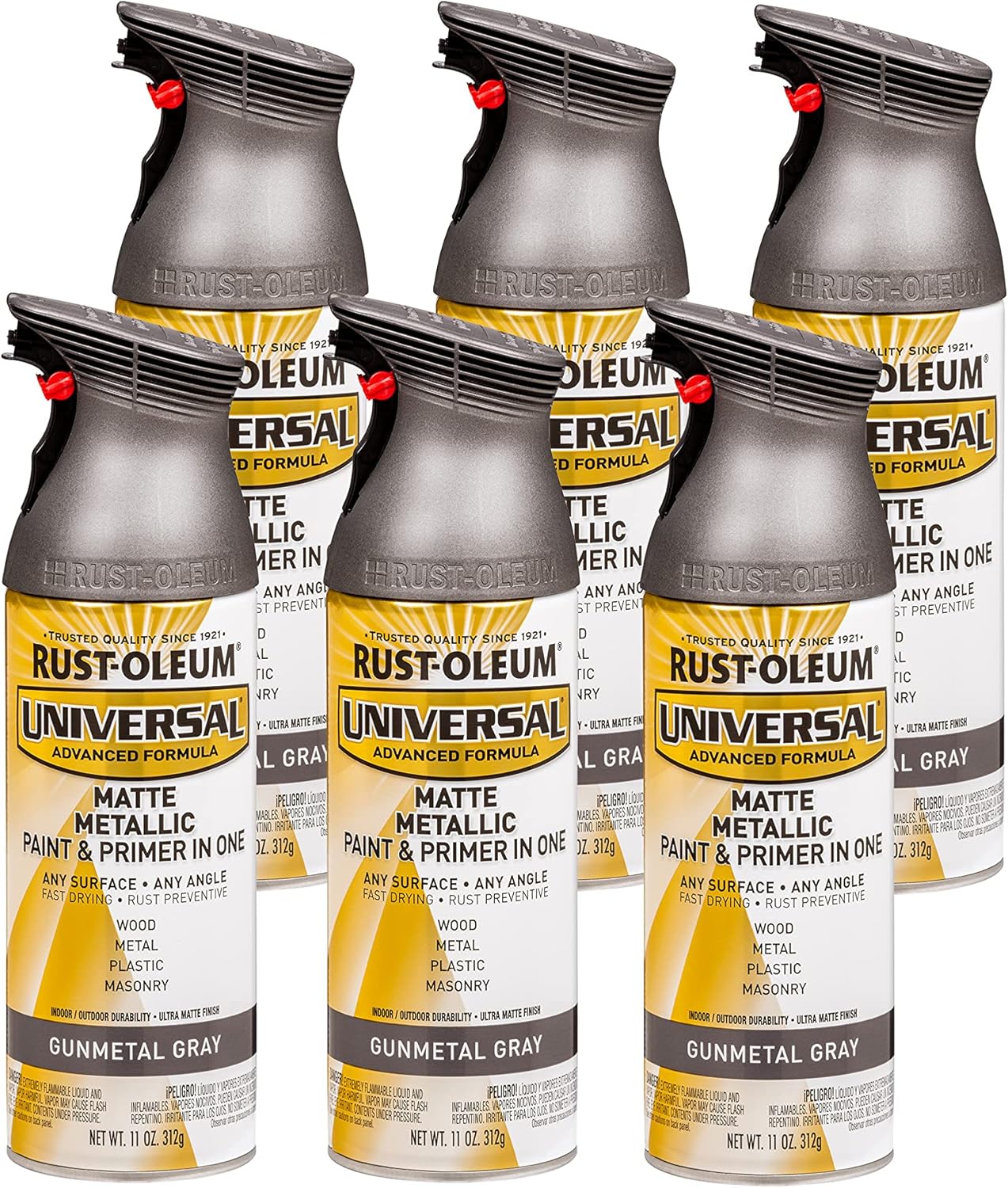 Universal All Surface Metallic Spray Paint in Matte Gunmetal Gray