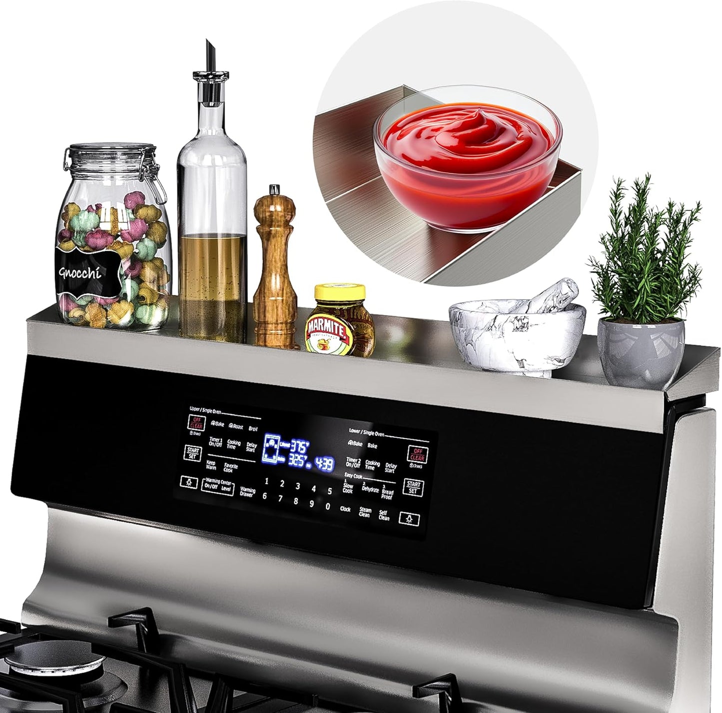 30 Inch Upgrade Stainless Steel Stove Top Shelf for Kitchen