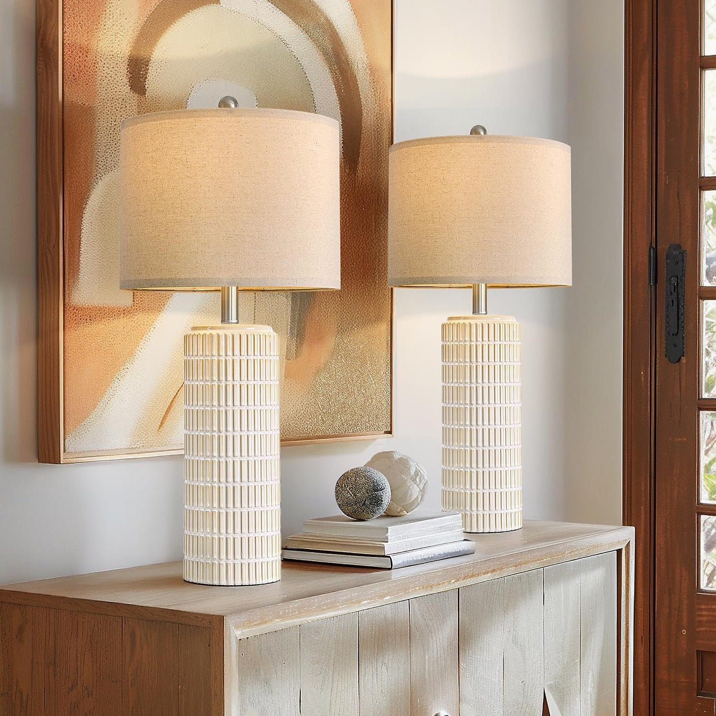 27.5ft' Tall Table Lamps for Living Room Set of 2 - Modern Design