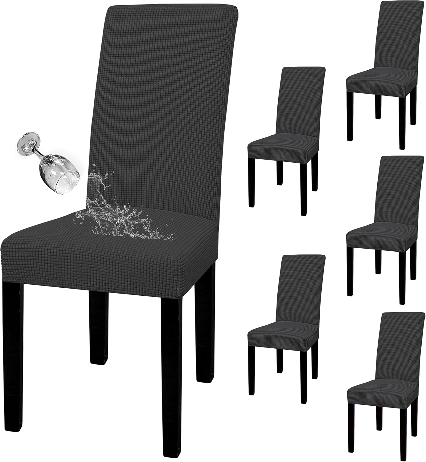 Waterproof Dining Room Chair Cover Set of 6 for Protection