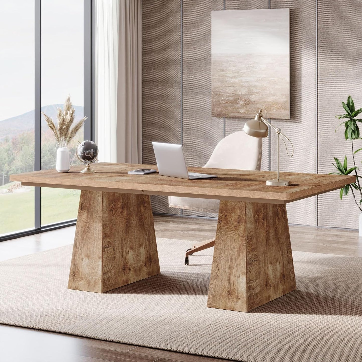Tribesigns 63-Inch Executive Desk for Modern Home Office Use