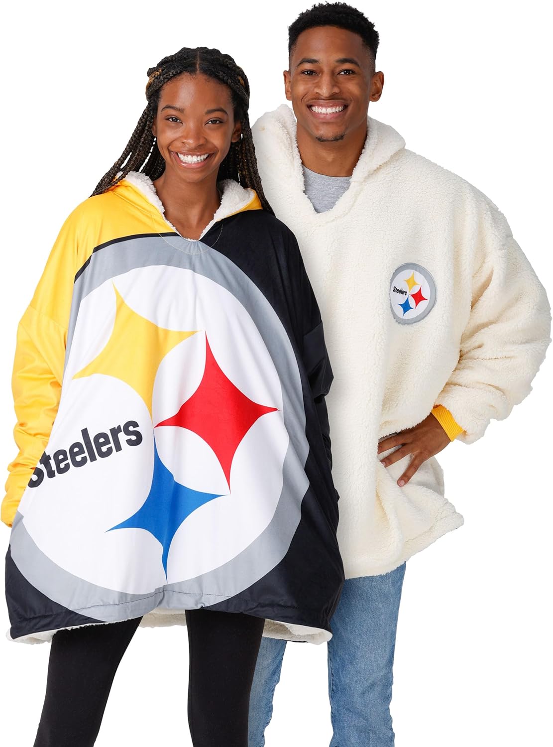 NFL Team Logo Reversible Oversized Sherpa Hoodie Sweatshirt
