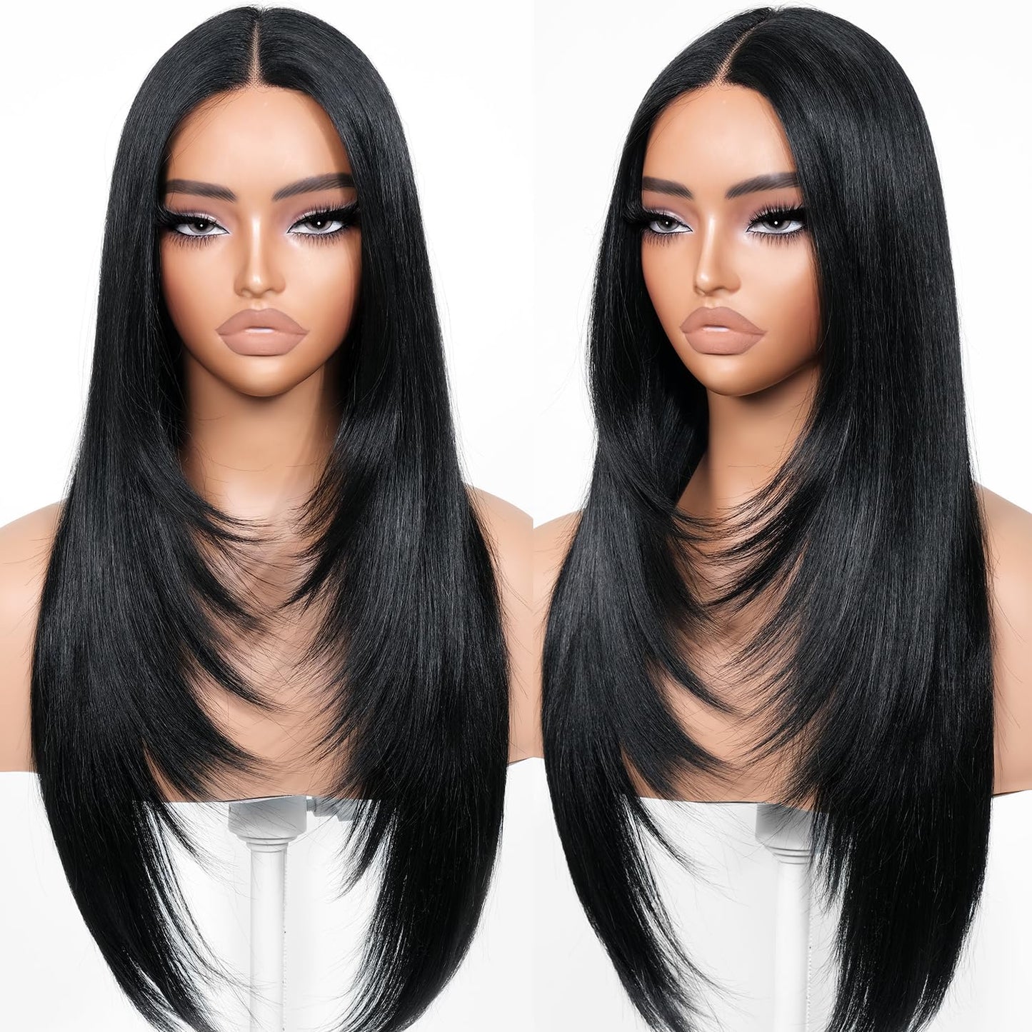 Black Wear and Go Glueless Wigs for Beginners - 26 Inch Style