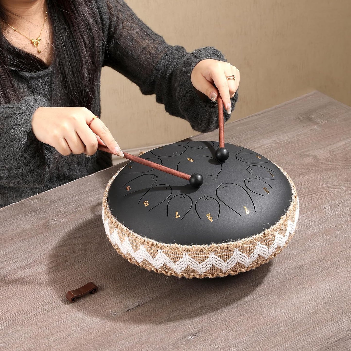 ZXZYHFTY 12 Inch Steel Tongue Drum for Meditation and Yoga