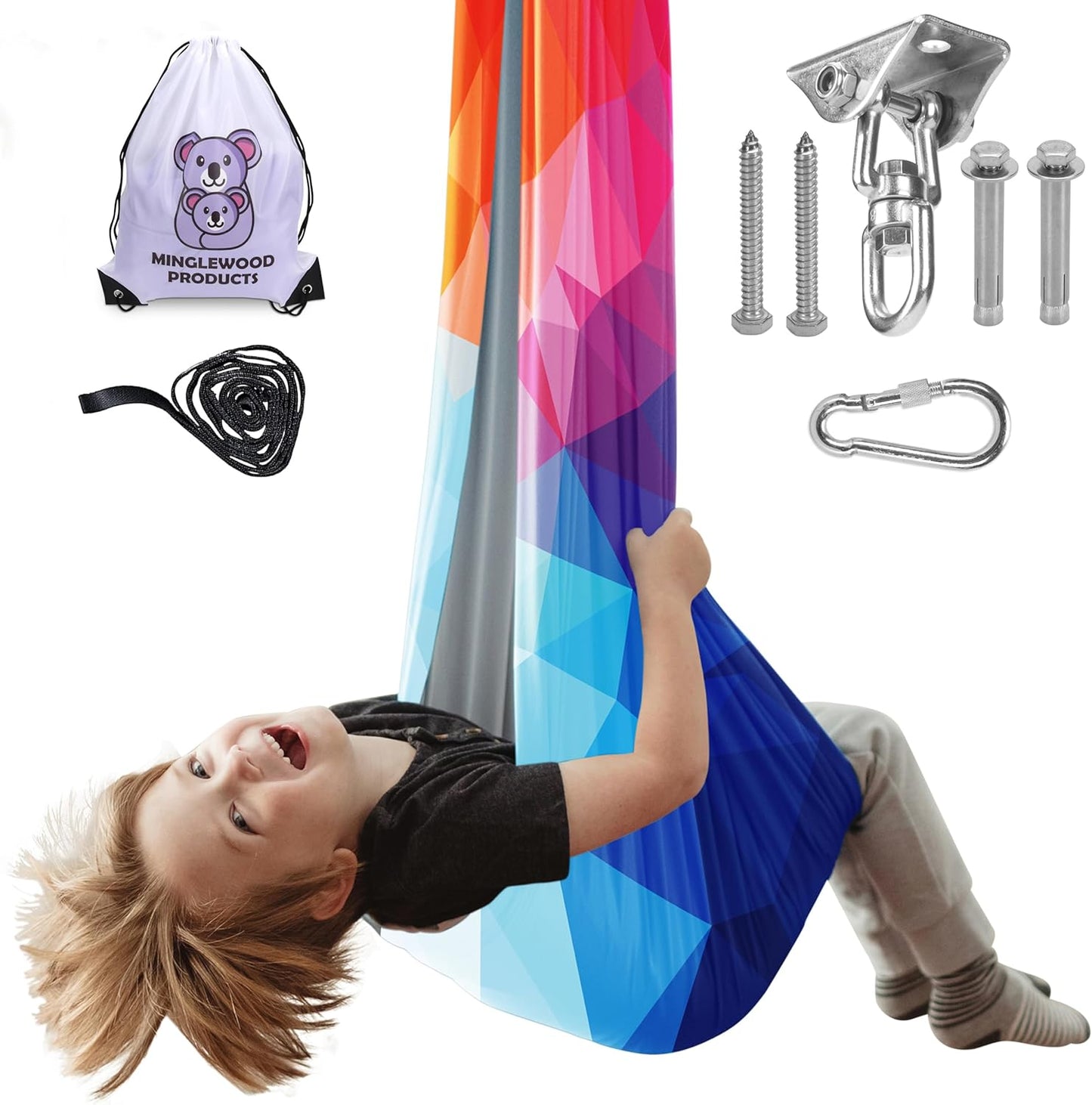 MINGLEWOOD Sensory Swing for Kids - Cozy Indoor Swing Set