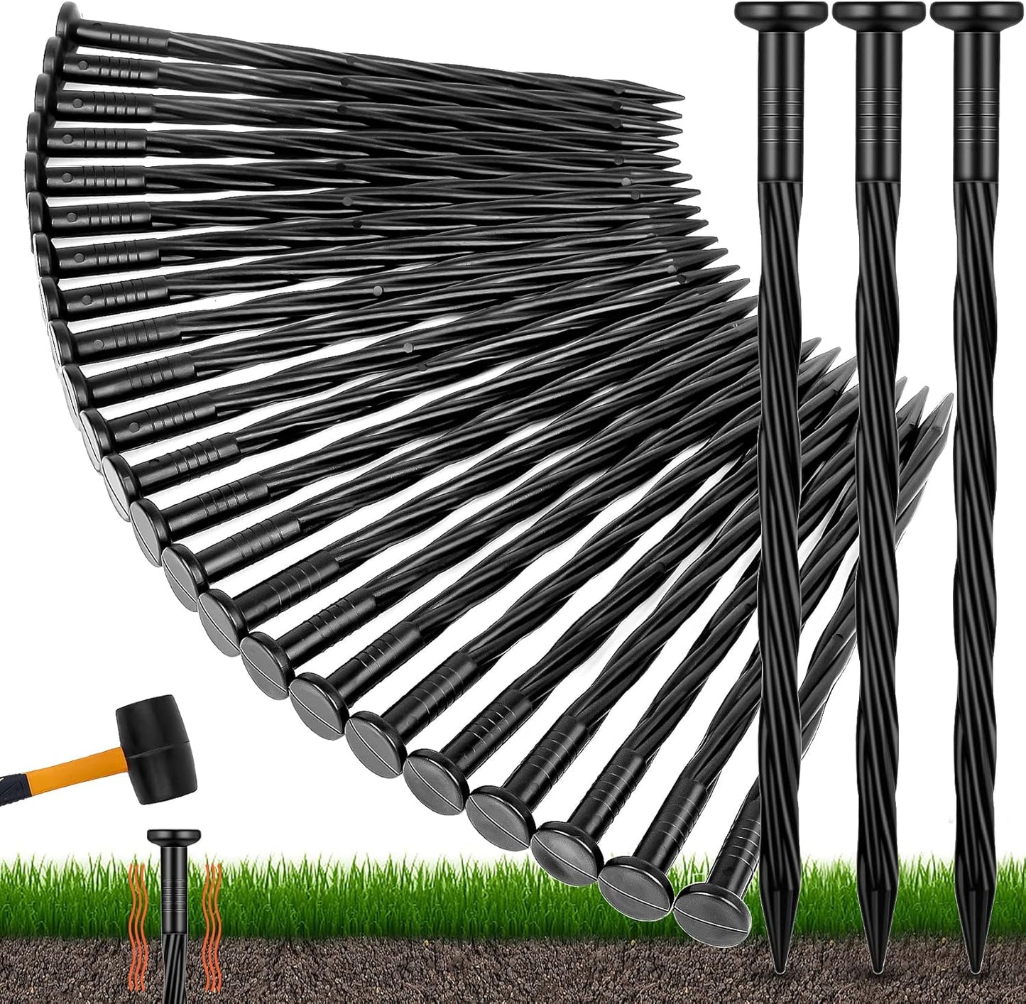 200 Count Plastic Landscape Edging Anchoring Stakes for Your Yard