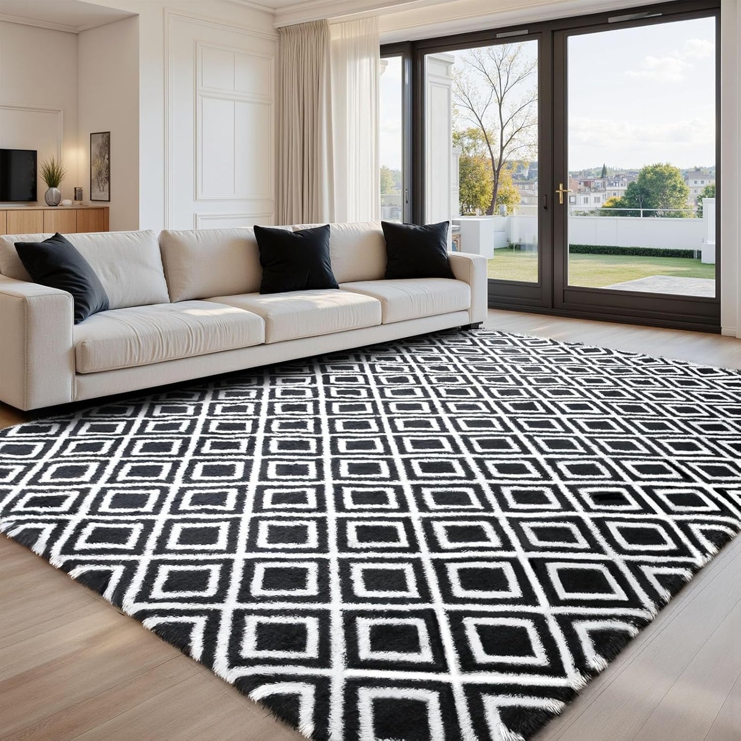 Sour Lemon Fluffy Area Rugs for Bedroom and Living Room Decor