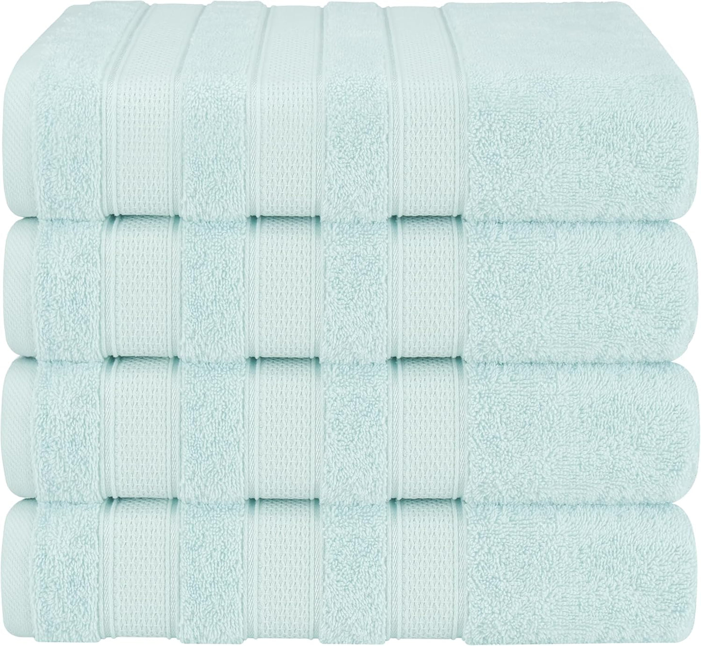 100% Cotton Turkish Bath Towels Set - Soft Absorbent Mint Color
