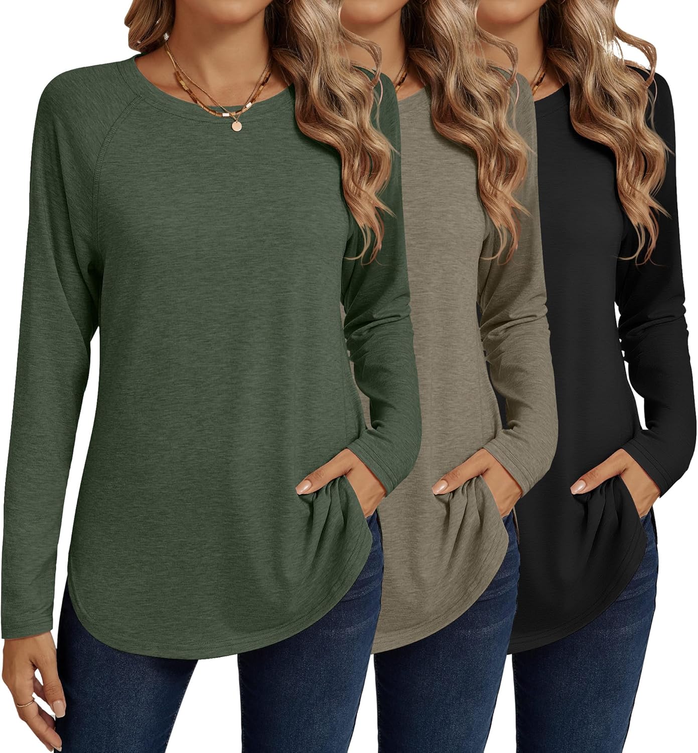 Ficerd Women's Long Sleeve T-Shirts for Casual Elegance