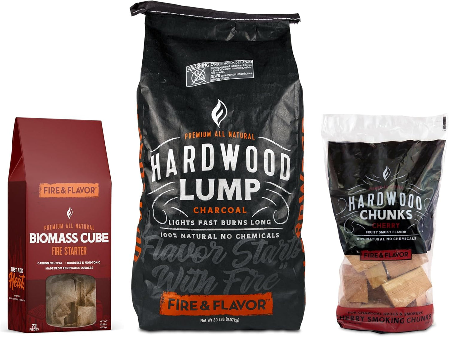 Premium All-Natural Wood Chunks & Fire Starters for Grilling