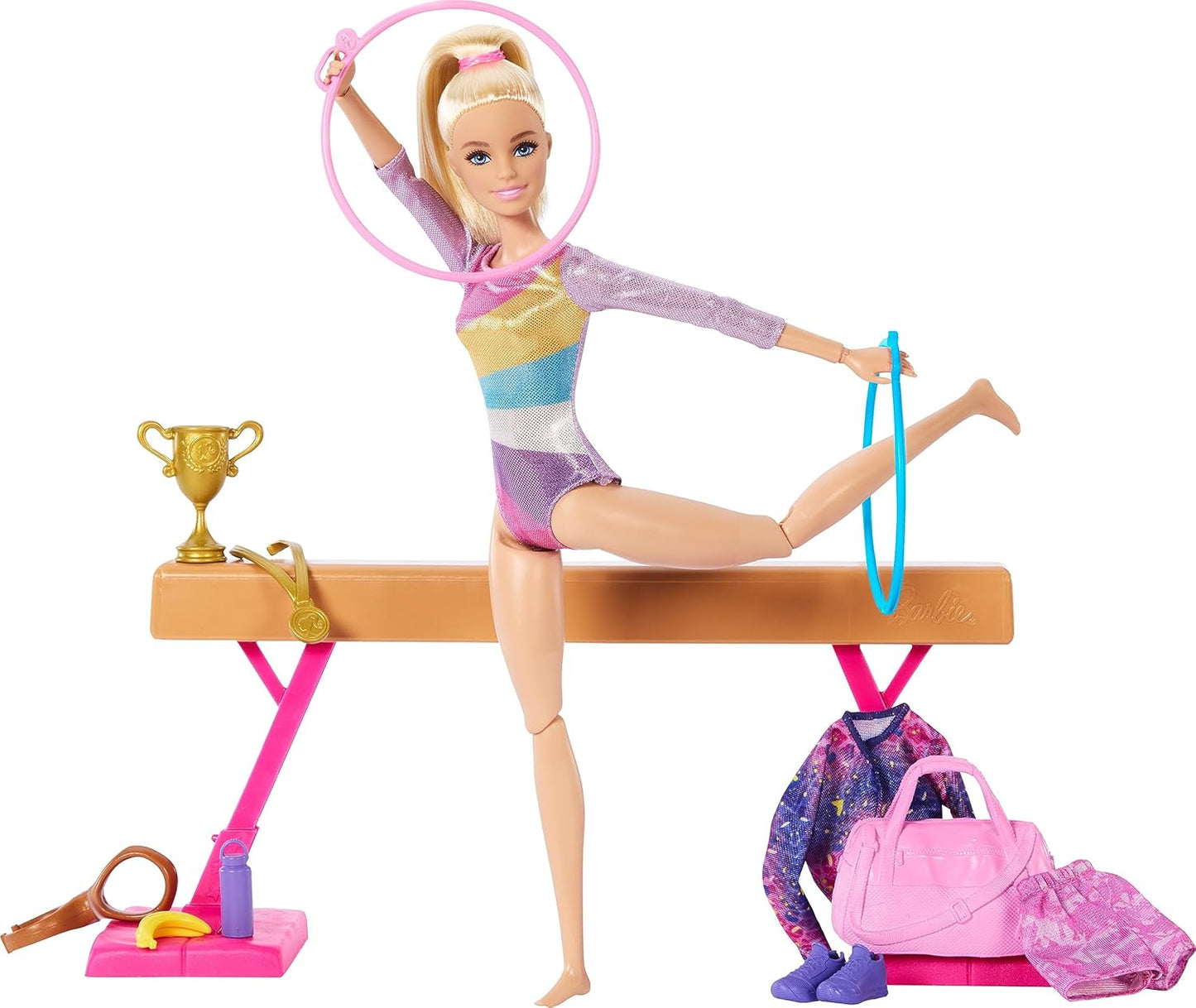 Barbie Gymnastics Doll Playset with Accessories for Kids Fun