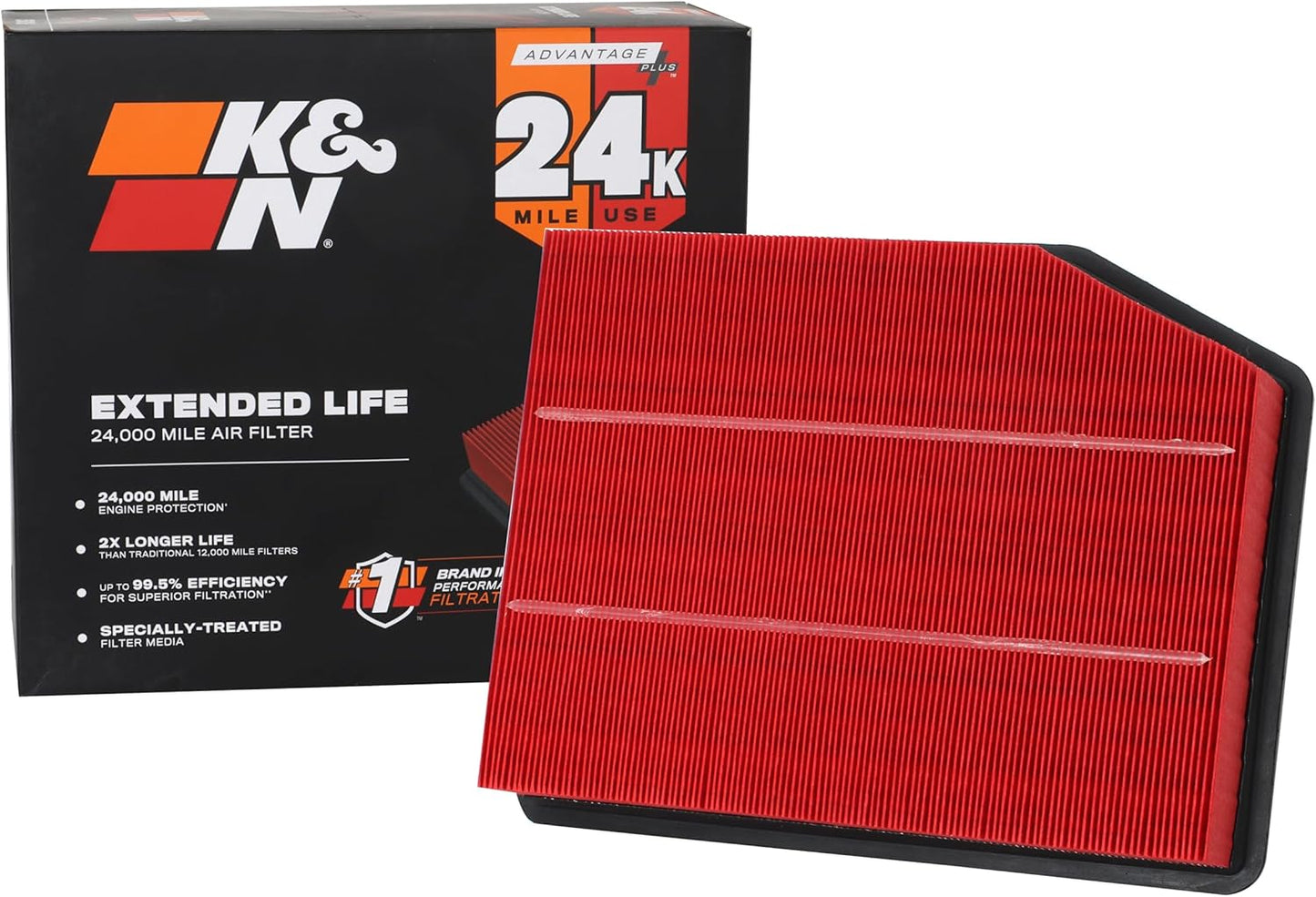 K&N Engine Air Filter for 2019 Chevy/GMC Trucks: 24K Life