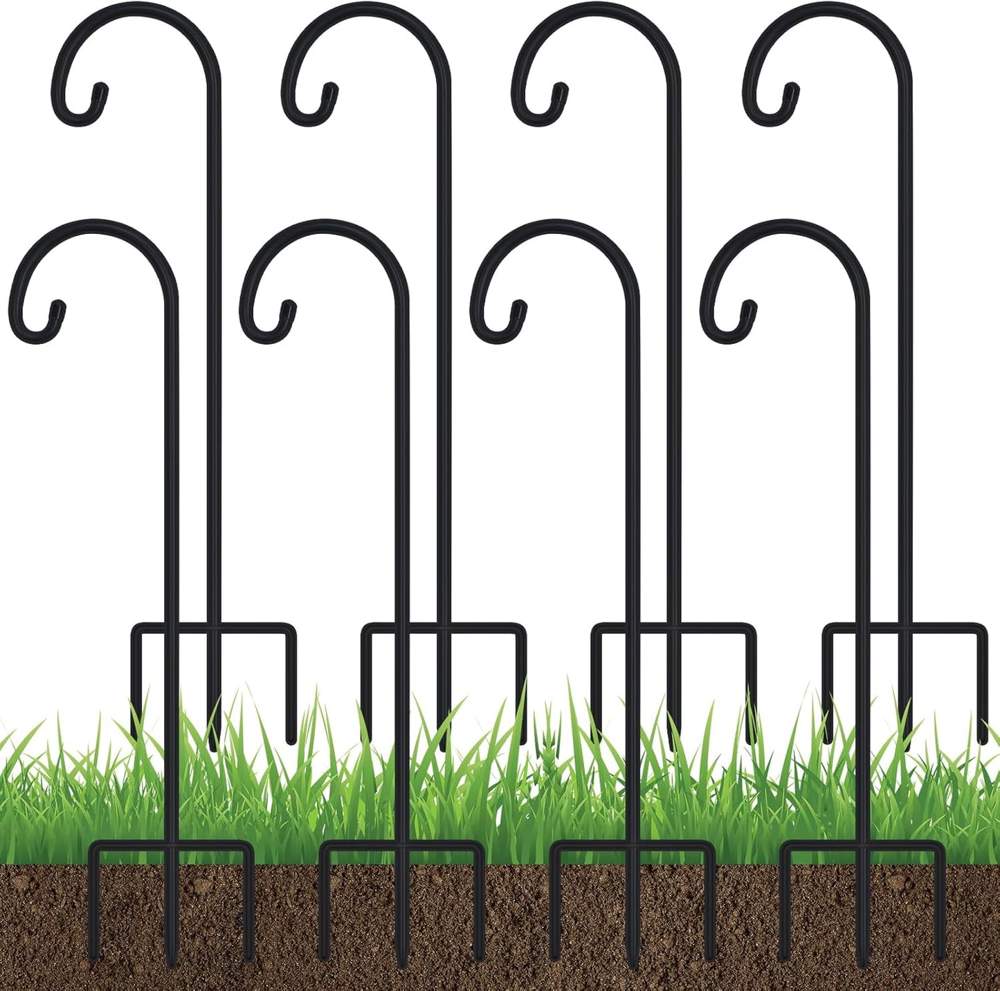 Adjustable 32 Inch Shepherd Hooks for Outdoor Garden Use