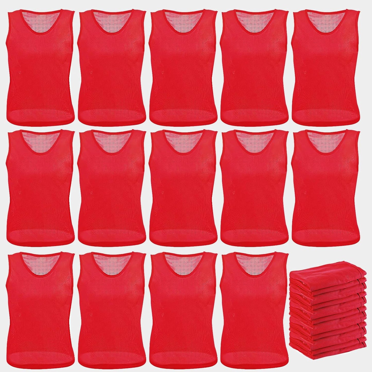 Newcotte 24 Pcs Pinnies Scrimmage Vests for Soccer and Basketball