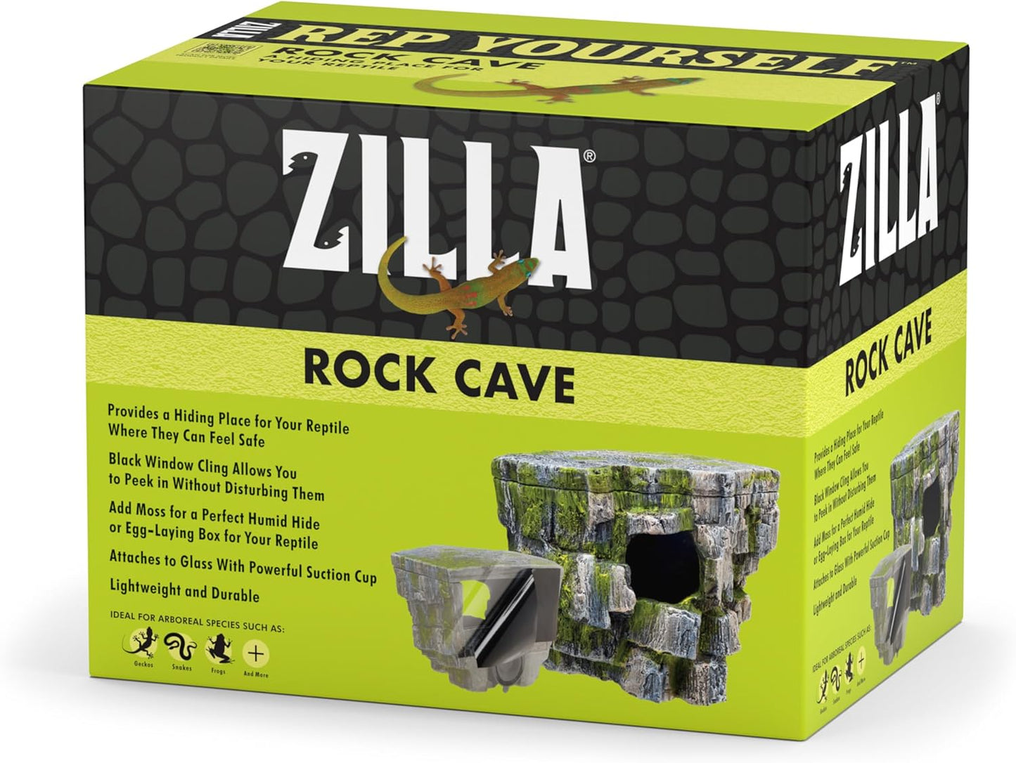 Zilla Vertical Decor Rock Cave for Terrarium with Suction Cup