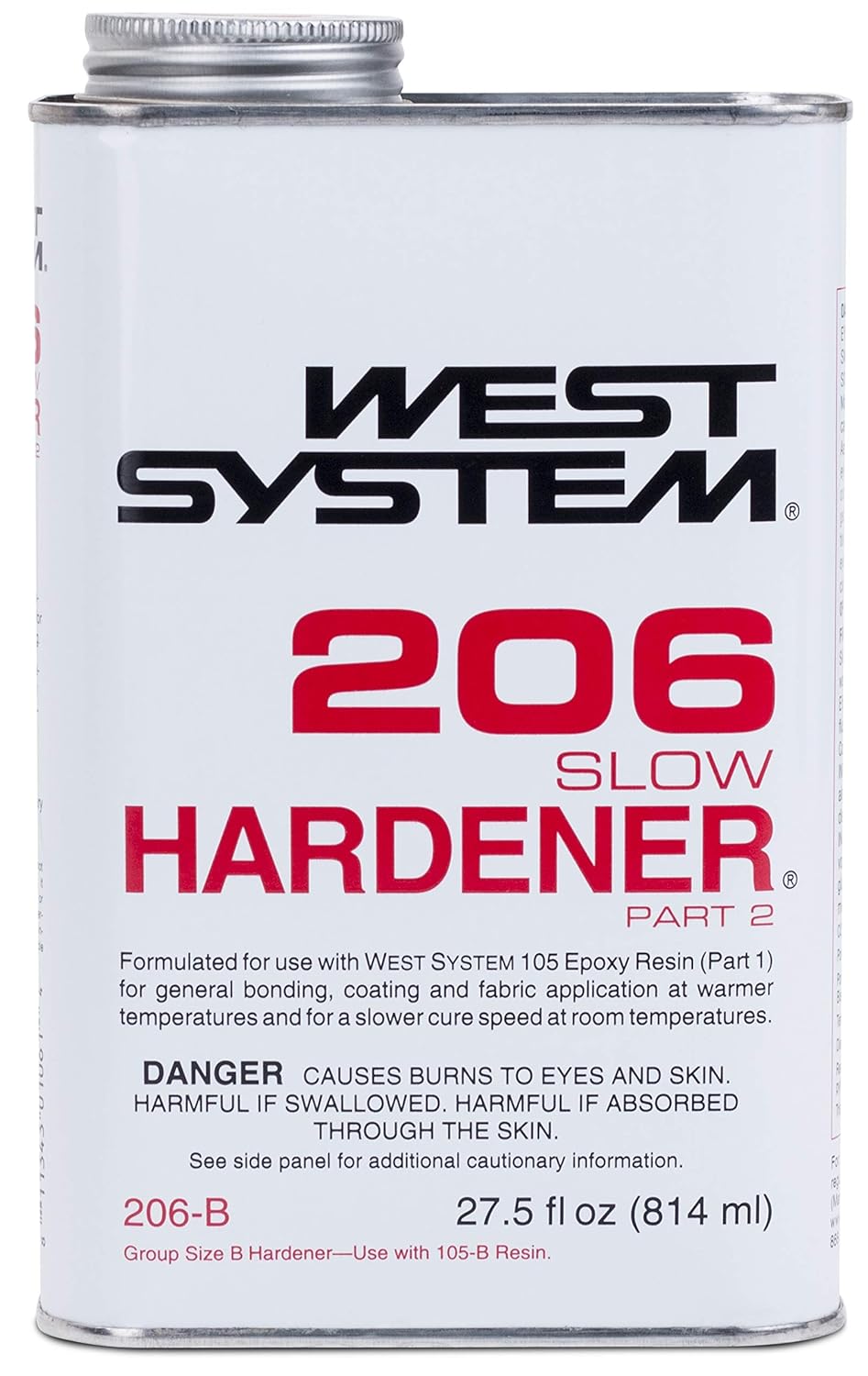 West System 206-B Slow Hardener for High-Strength Epoxy Bonds