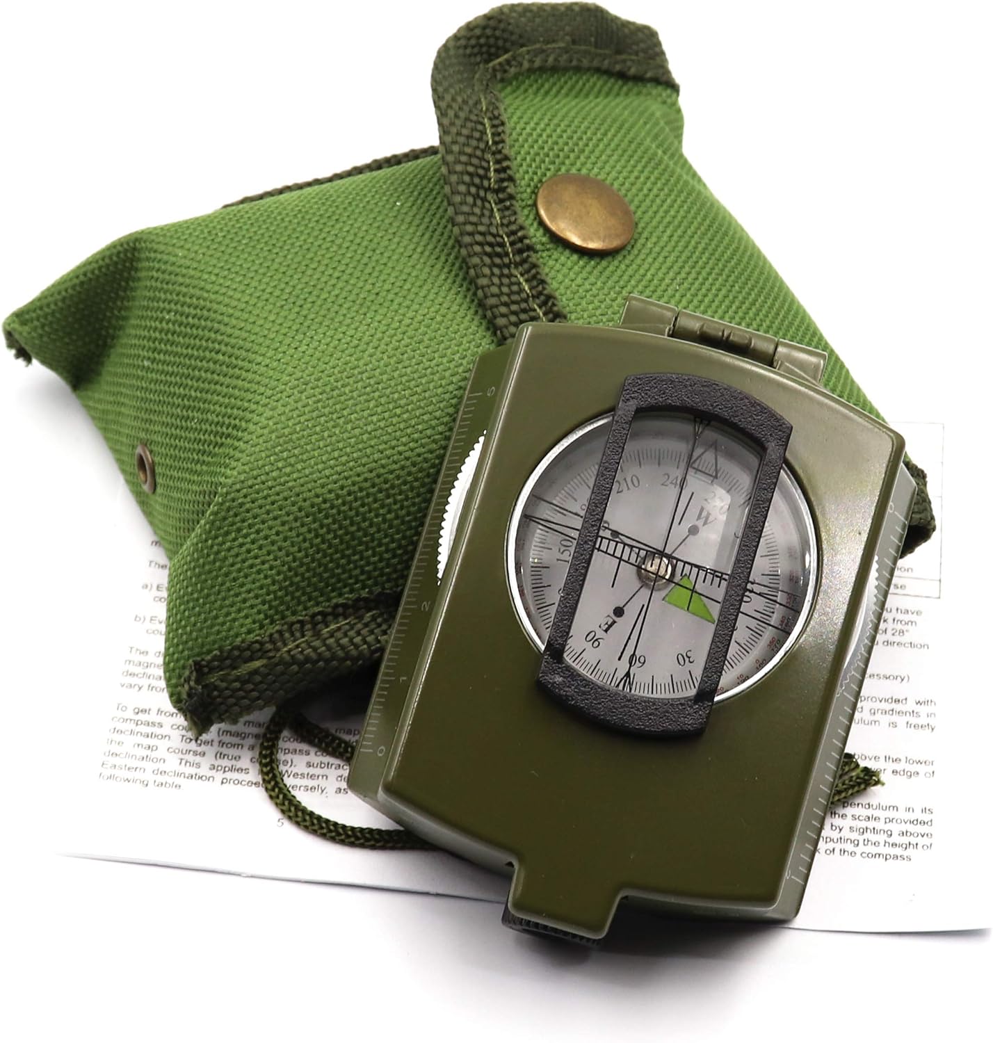DETUCK Metal Lensatic Compass - Waterproof Night Vision