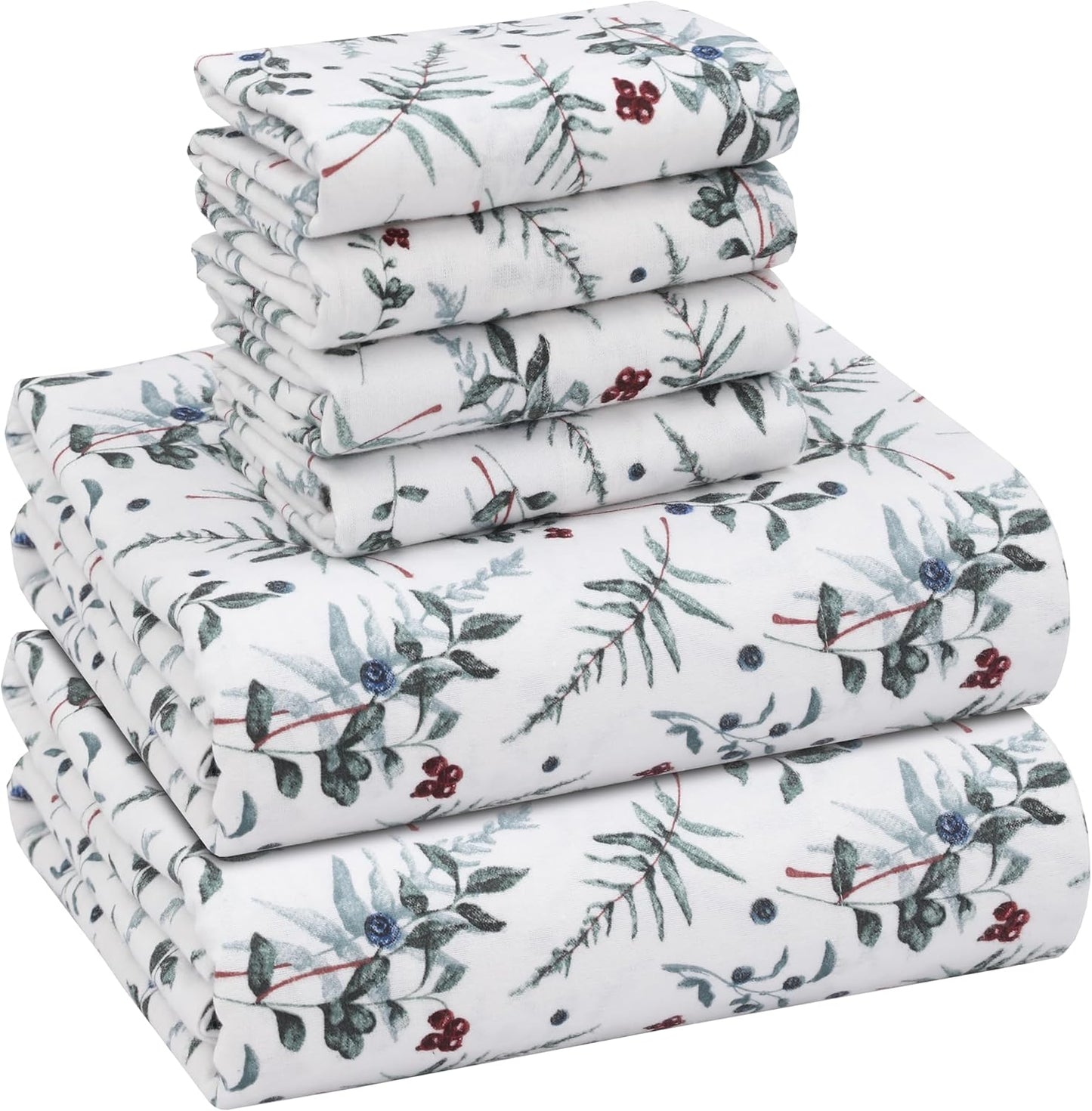 RUVANTI Flannel Sheets King Size Set - Soft Cotton Comfort
