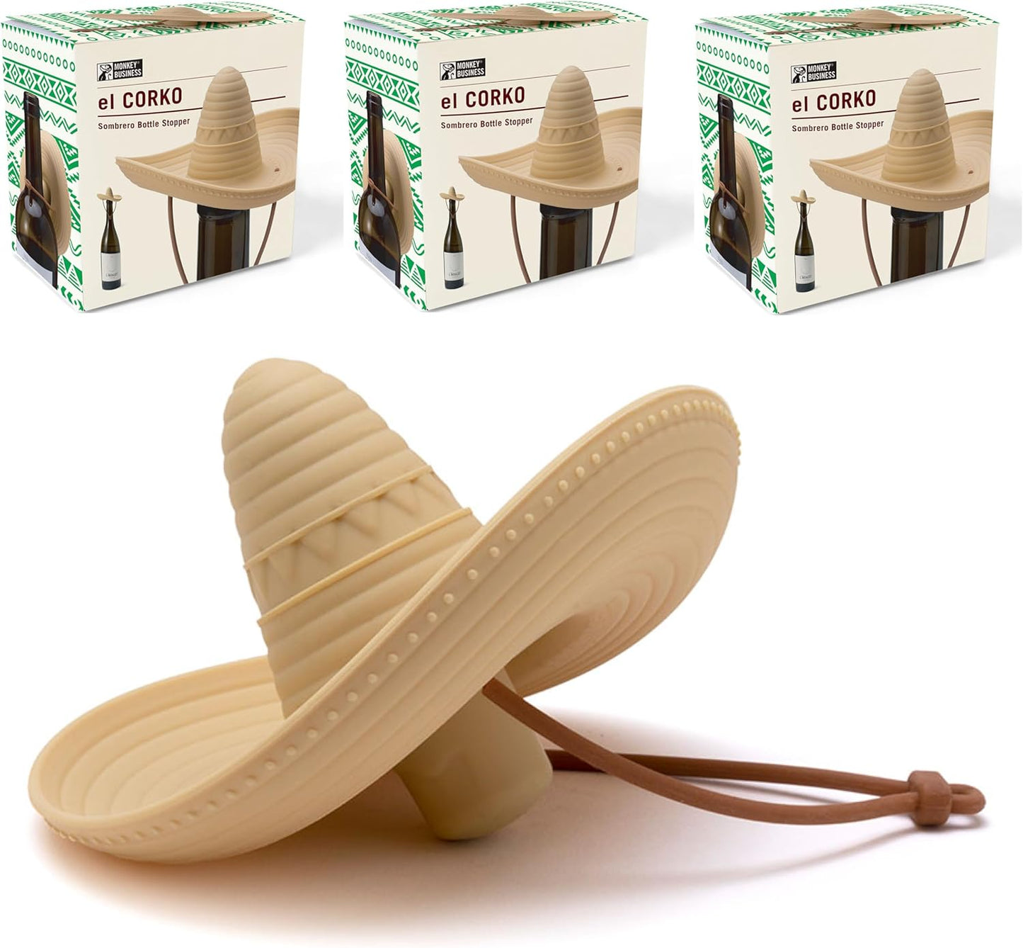 Elcorko Silicone Wine Stopper with Sombrero Design for Freshness
