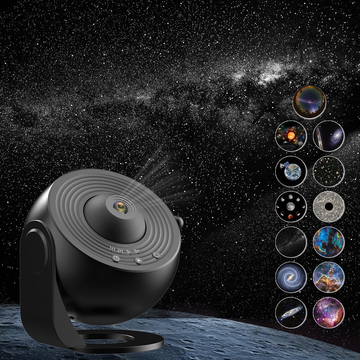 Sunbox Galaxy Projector: 4K Film Discs, Timed Planetarium for Stunning Room Decor