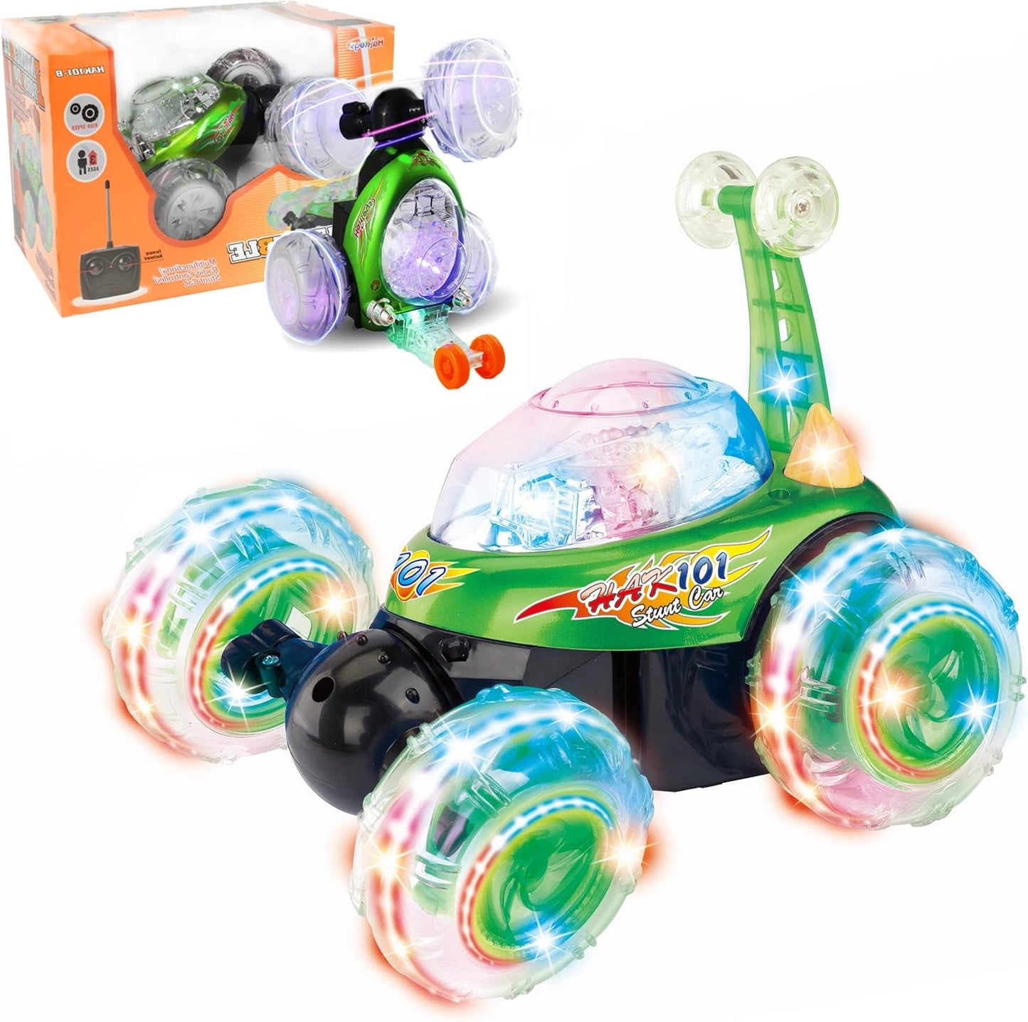 Haktoys Turbo Twister Stunt Truck - Rechargeable Remote Control Fun!