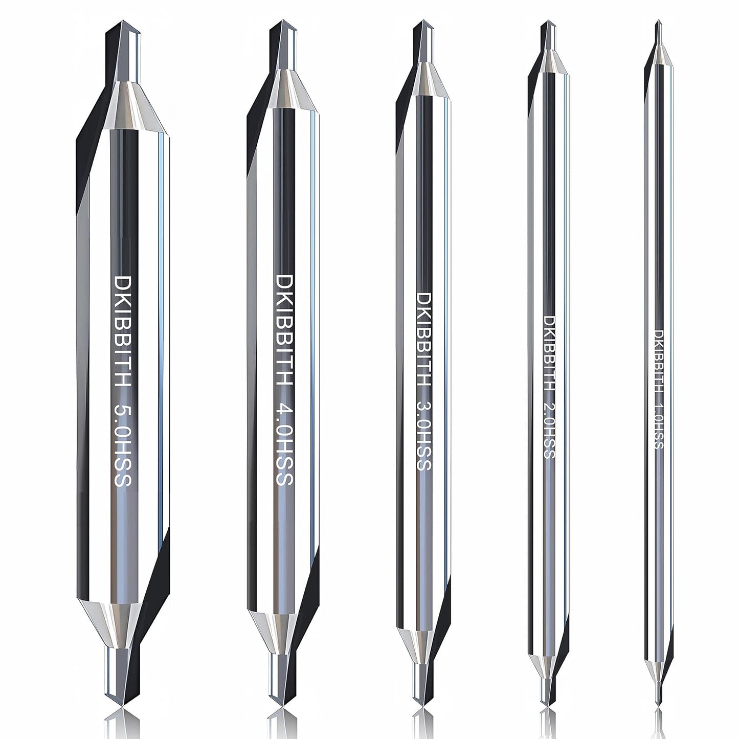 5pc Long Center Drill Bit Set for Metalworking and Woodworking