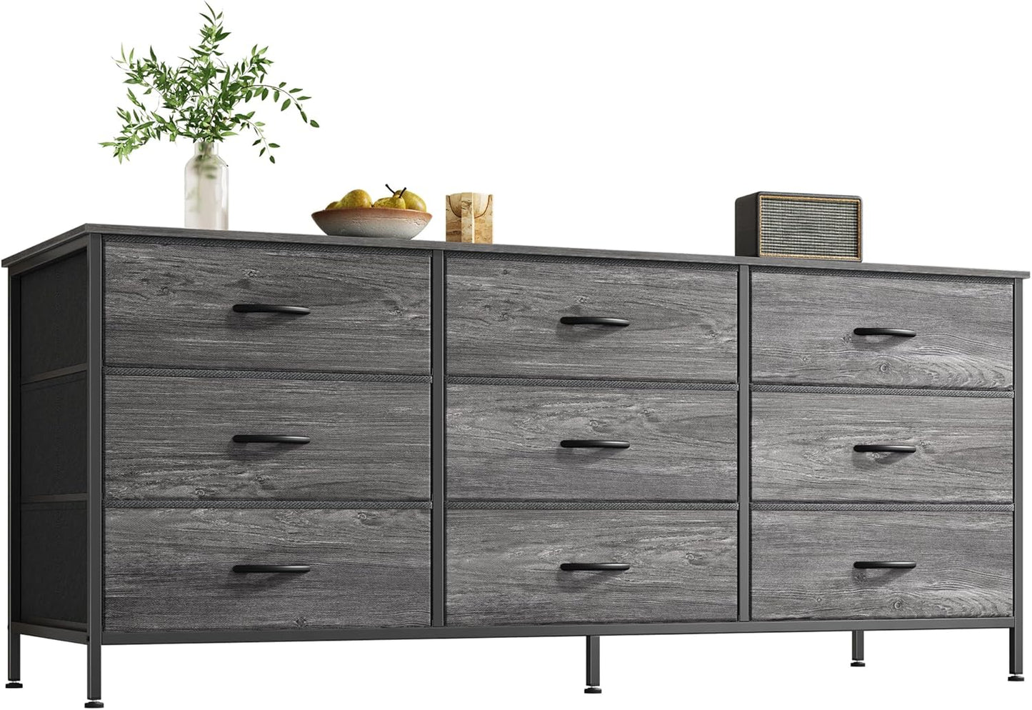 Huuger Long Dresser for Bedroom: 9 Drawer Storage Solution