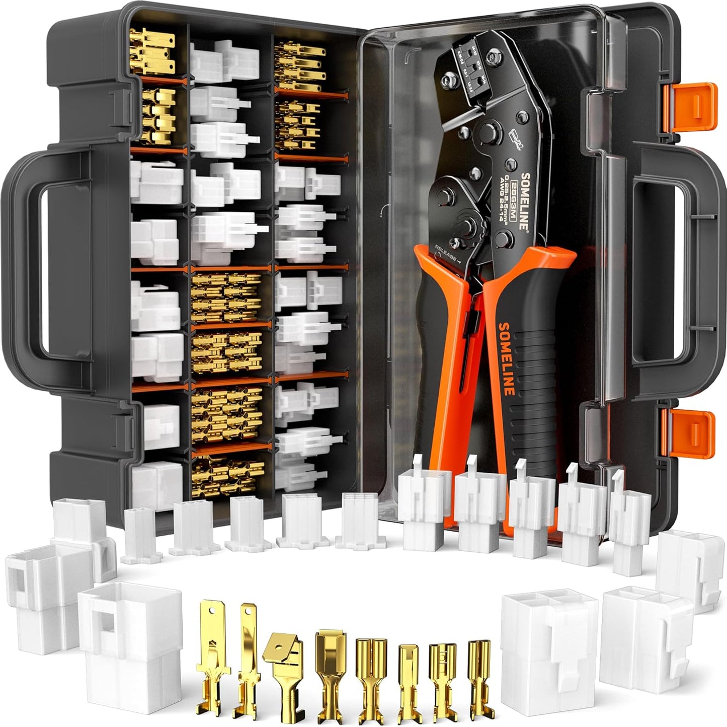 SOMELINE Automotive Wire Connectors Crimp Tool Kit for 24-14 AWG