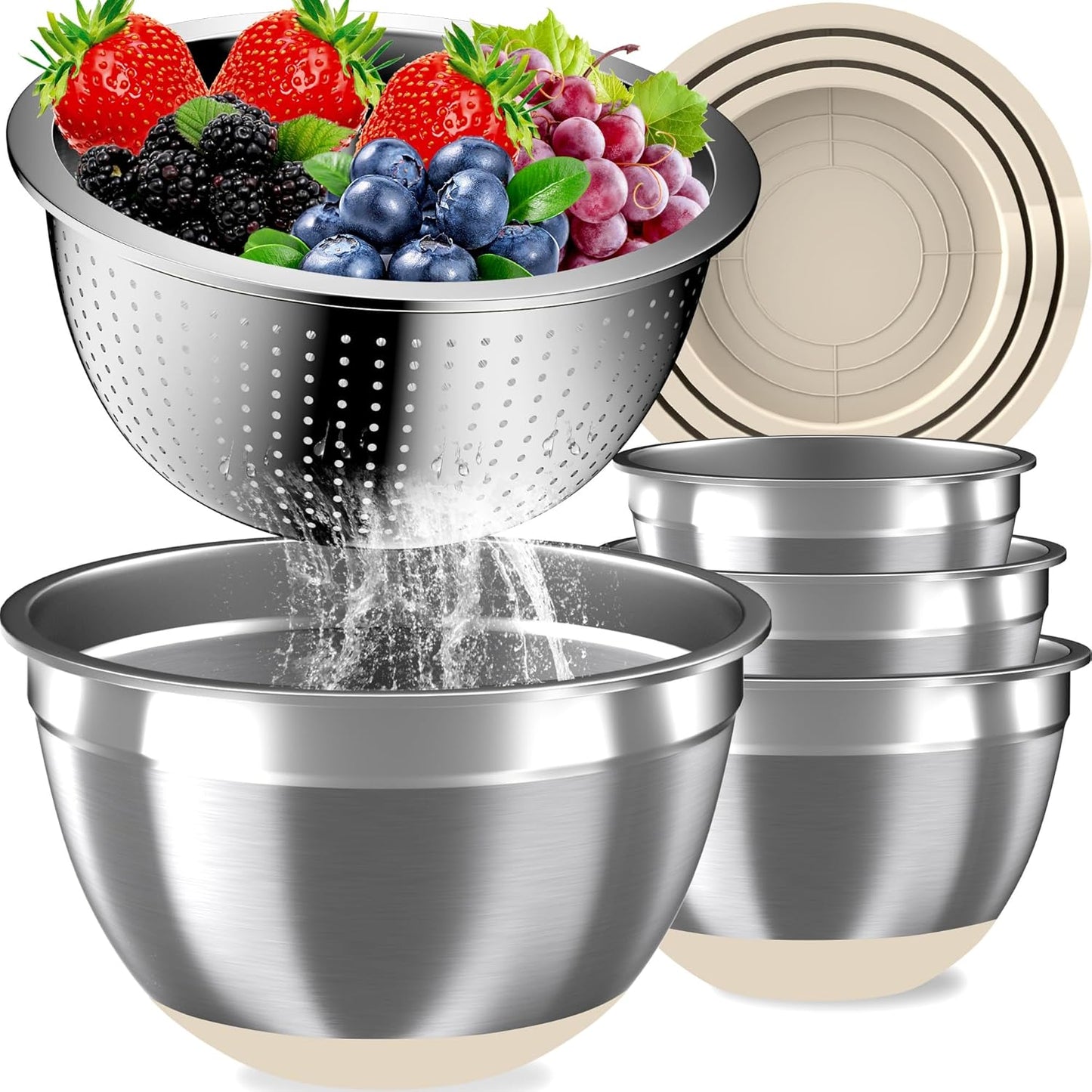 Mixing Bowls with Airtight Lids Set for Kitchen Organization